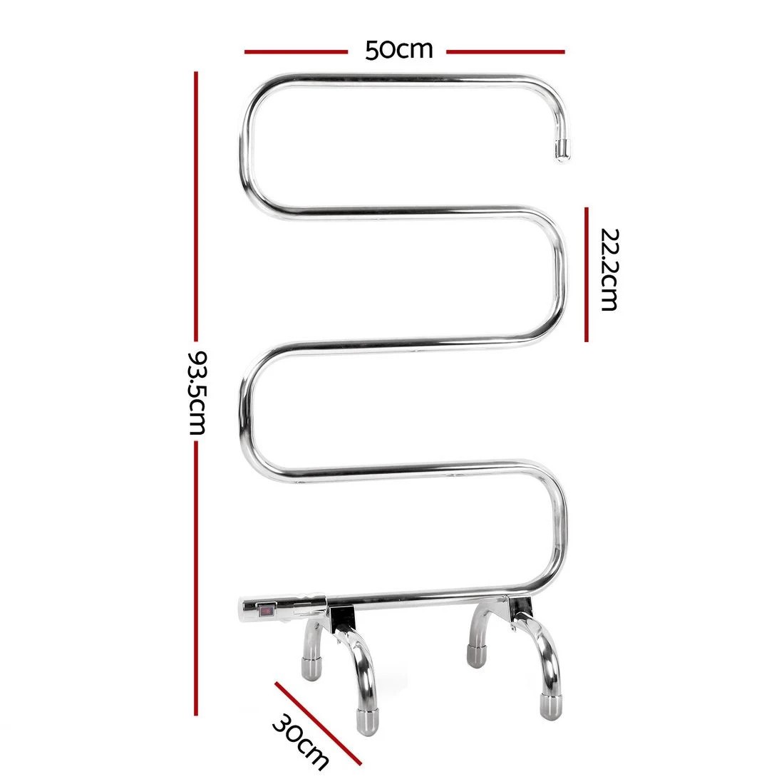 2 Devanti Electric Heated Towel Rail Rack 5 Bars Freestanding Clothes Dry Warmer - Silver, 2 of 6