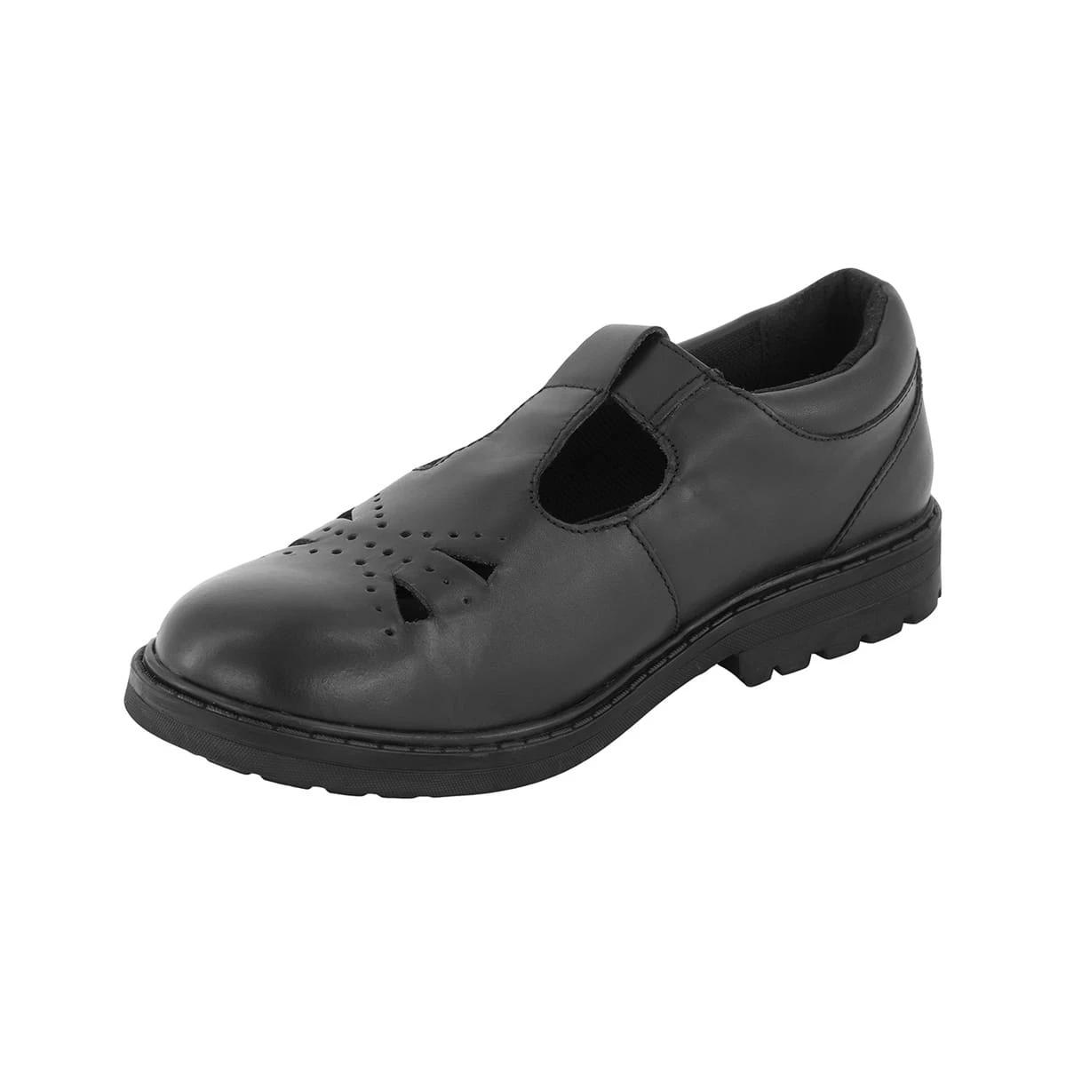 3 Senior T-Bar School Shoes Black, 3 of 5