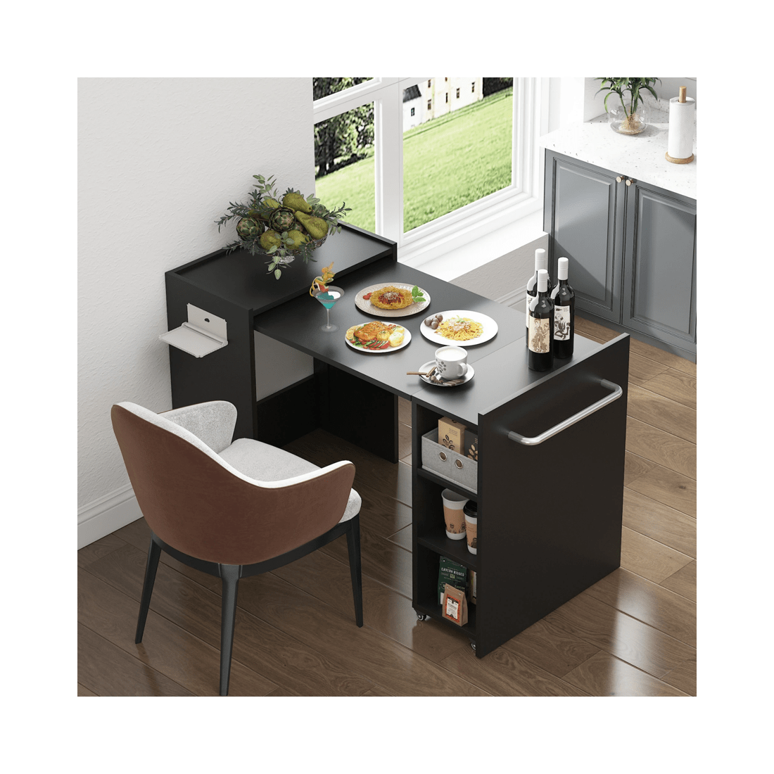 5 Advwin Computer Desk Folding Sewing Table Black, 5 of 8