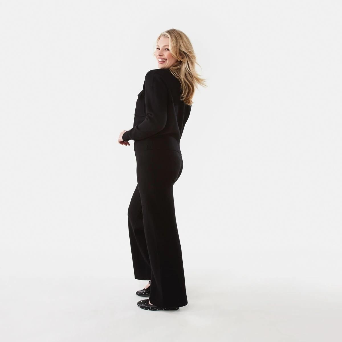 3 Seam Front True Knit Pants Black, 3 of 6