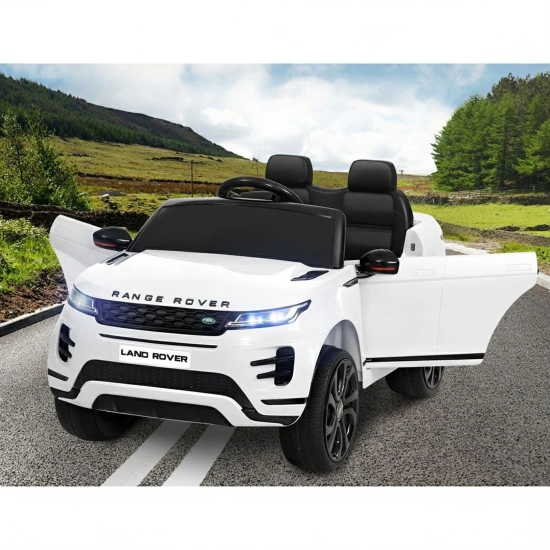 3 Kids Electric Ride On Car Land Rover Licensed Toy Cars Remote 12V Battery - White, 3 of 5