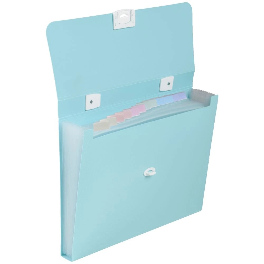 4 J.Burrows Antibacterial Expanding File 13 Pockets Aqua, 4 of 4