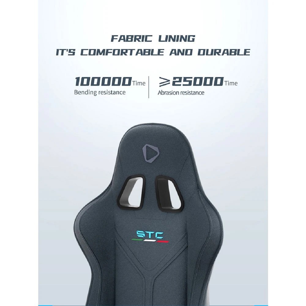 10 ONEX STC Tribute Fabric Gaming Chair Grey Gaming Chairs, 10 of 10