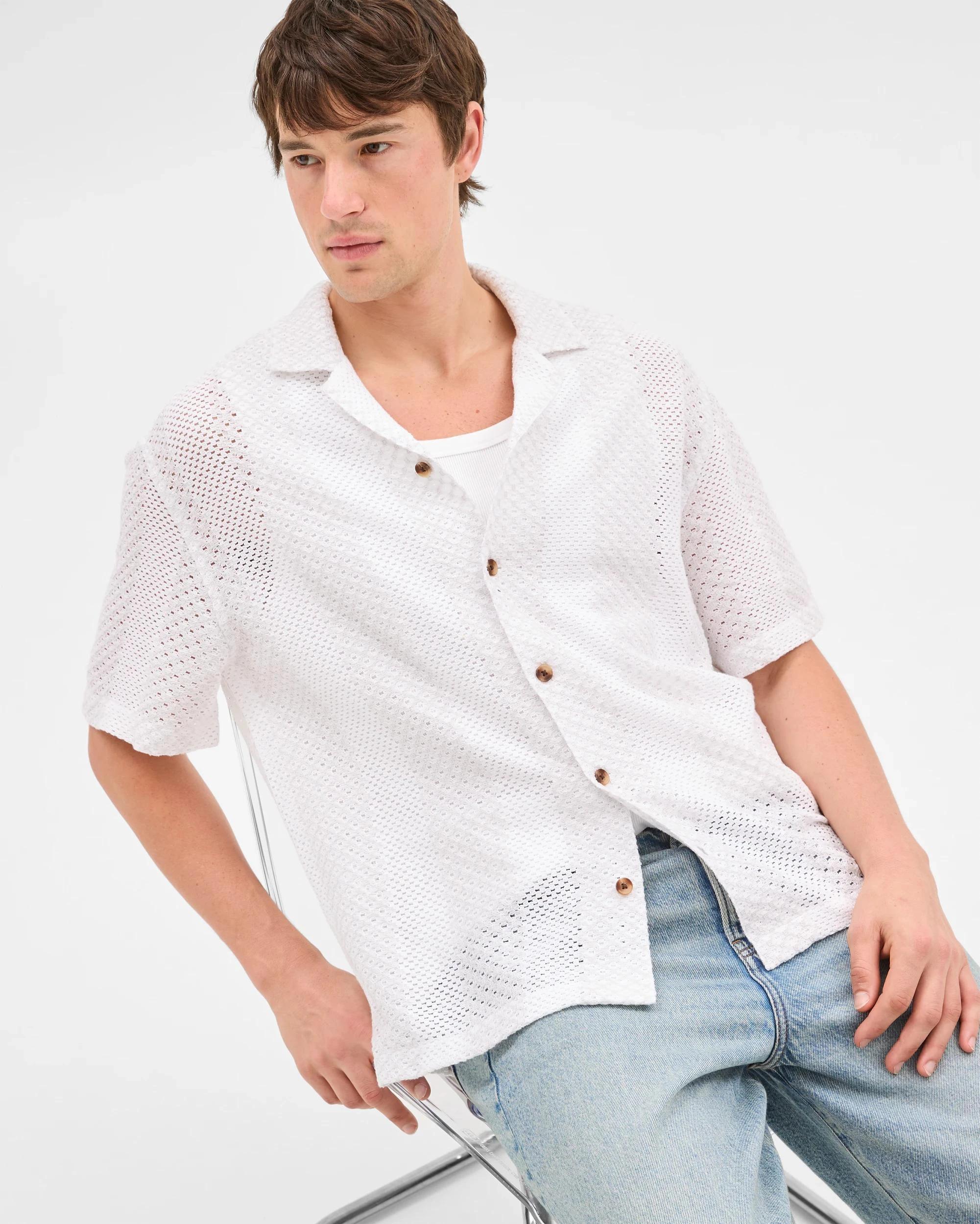 1 Australian Cotton Blend Woven Shirt - Commons WHITE, 1 of 7