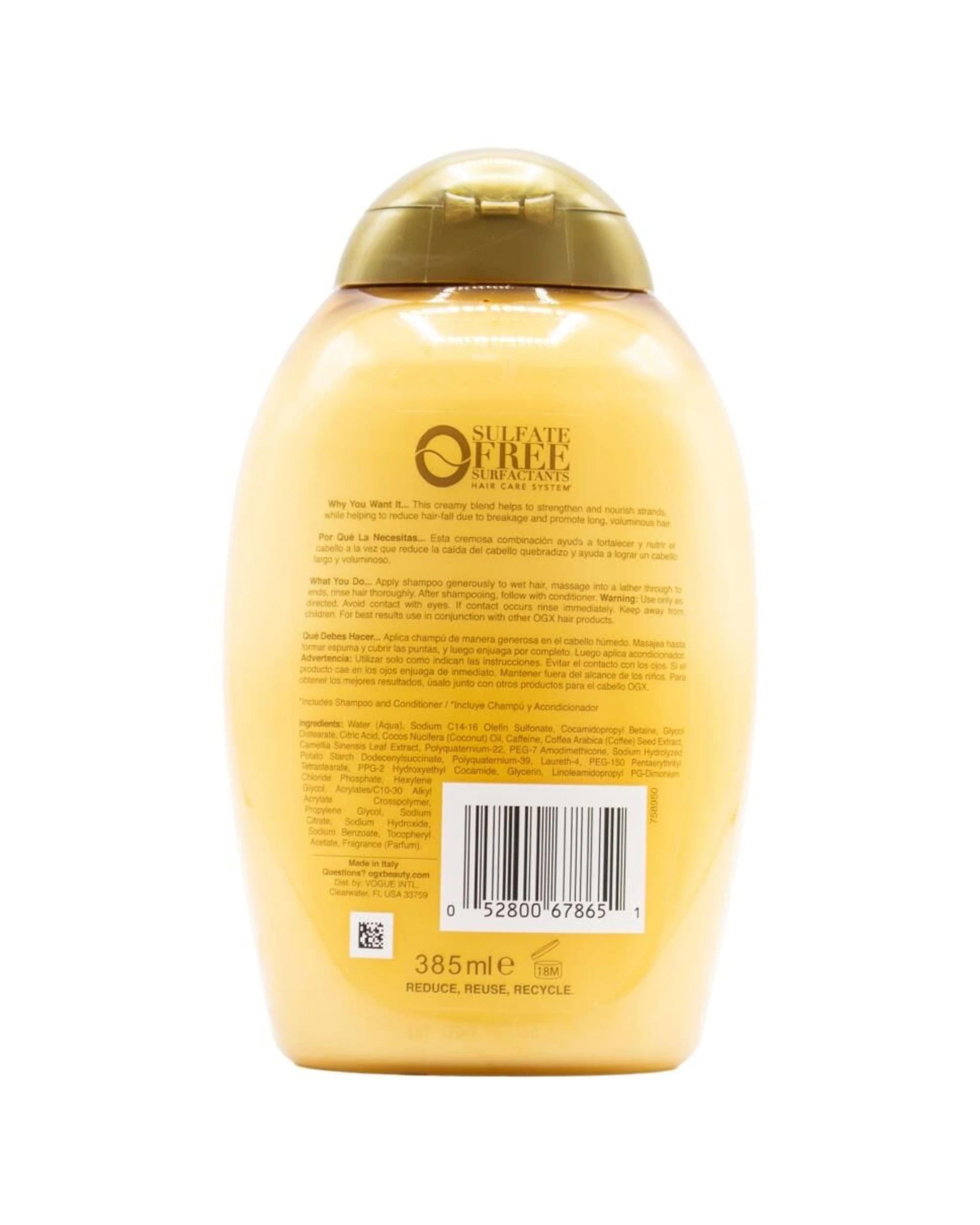 3 OGX 6PK Shampoo Anti-Hair Fall Coconut Caffeine Strengthening 385ml - Multi, 3 of 3