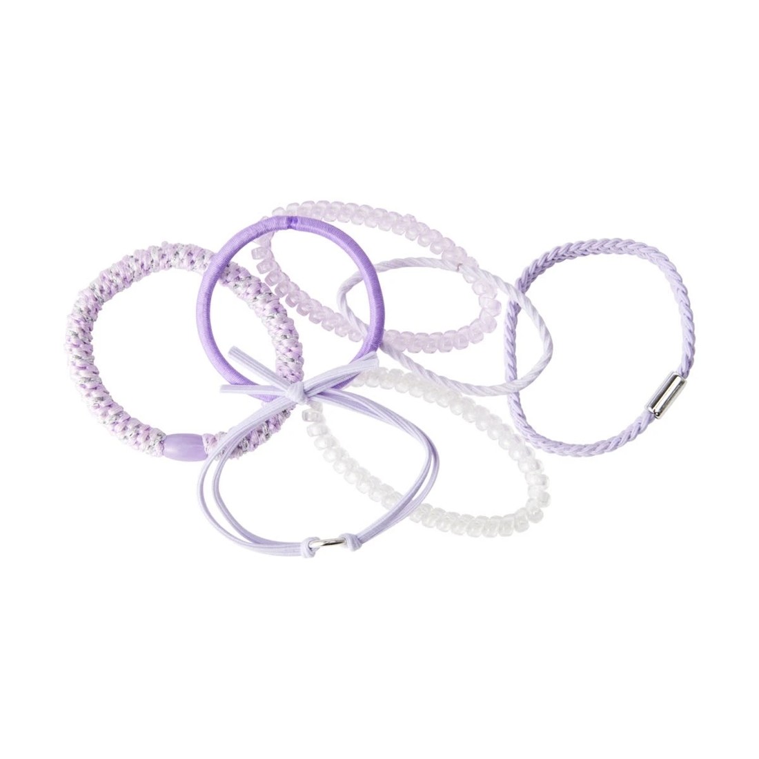1 OXX Haircare 7 Piece Hair Elastics - Lilac, 1 of 3