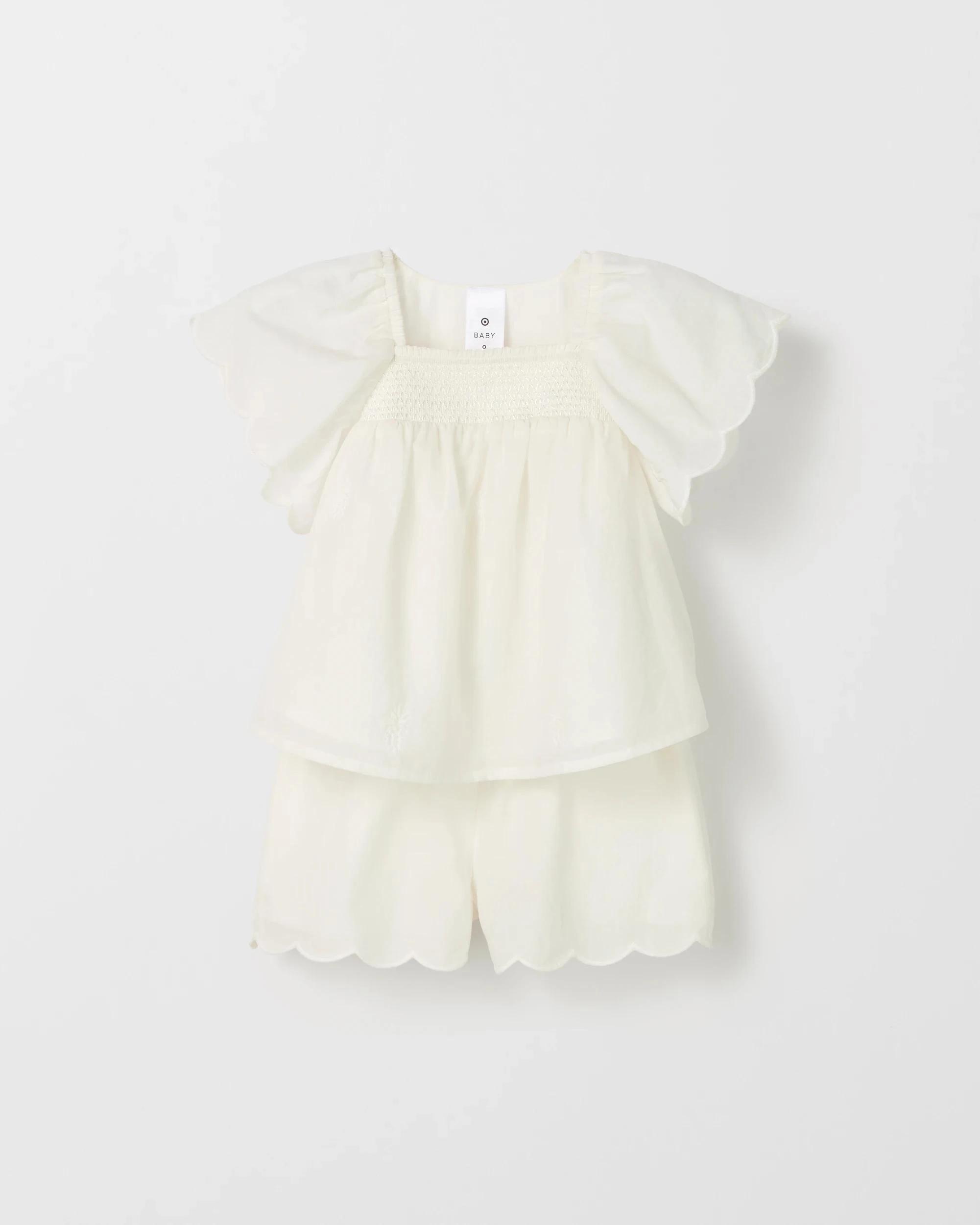 2 Target Baby Organic Cotton Baby Embroidered Woven Top and Short 2 Piece Set PINEAPPLE, 2 of 6