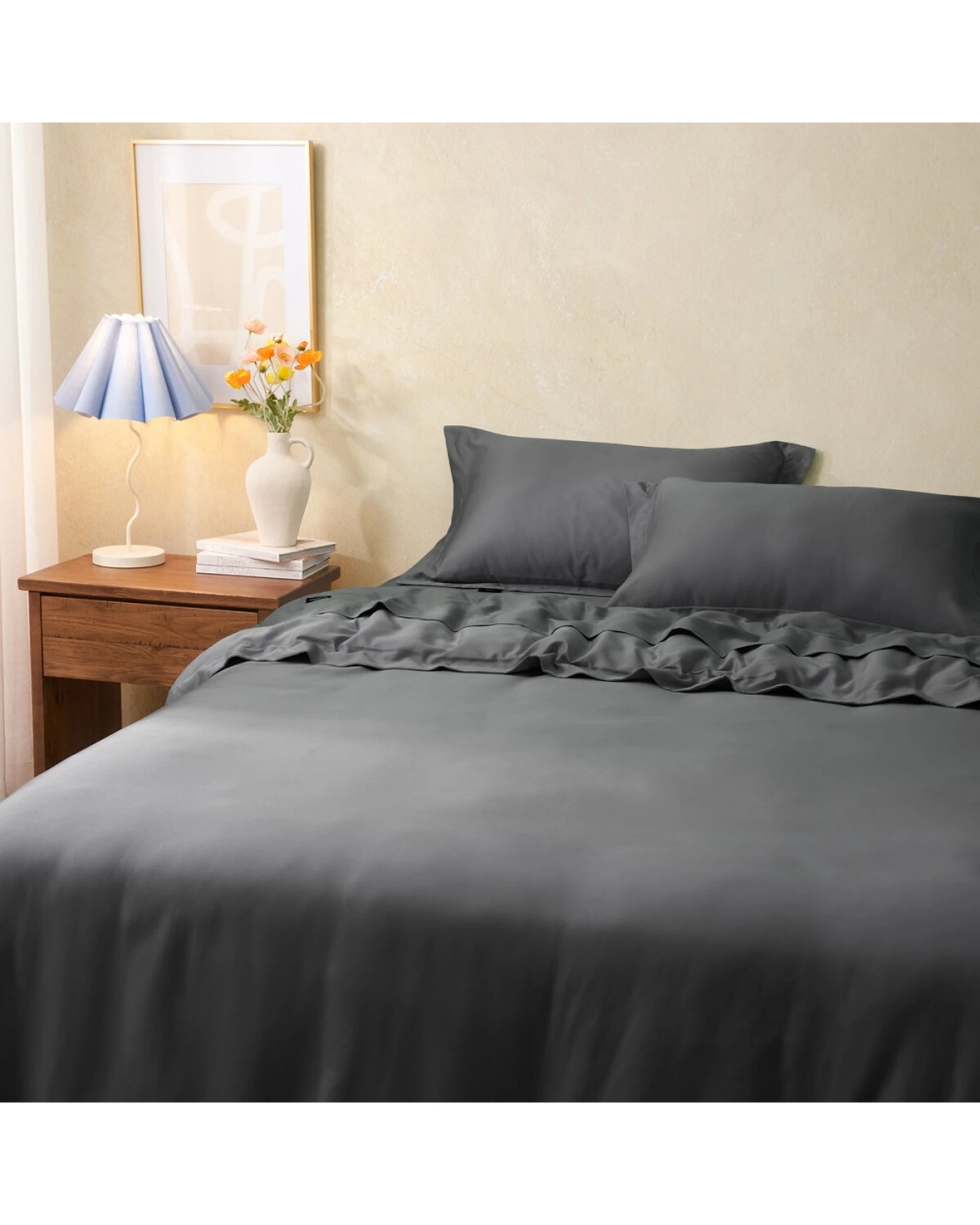 4 Sheraton Luxury Maison 1000TC Cotton Bed Quilt Cover Set King Fossil - Grey, 4 of 4