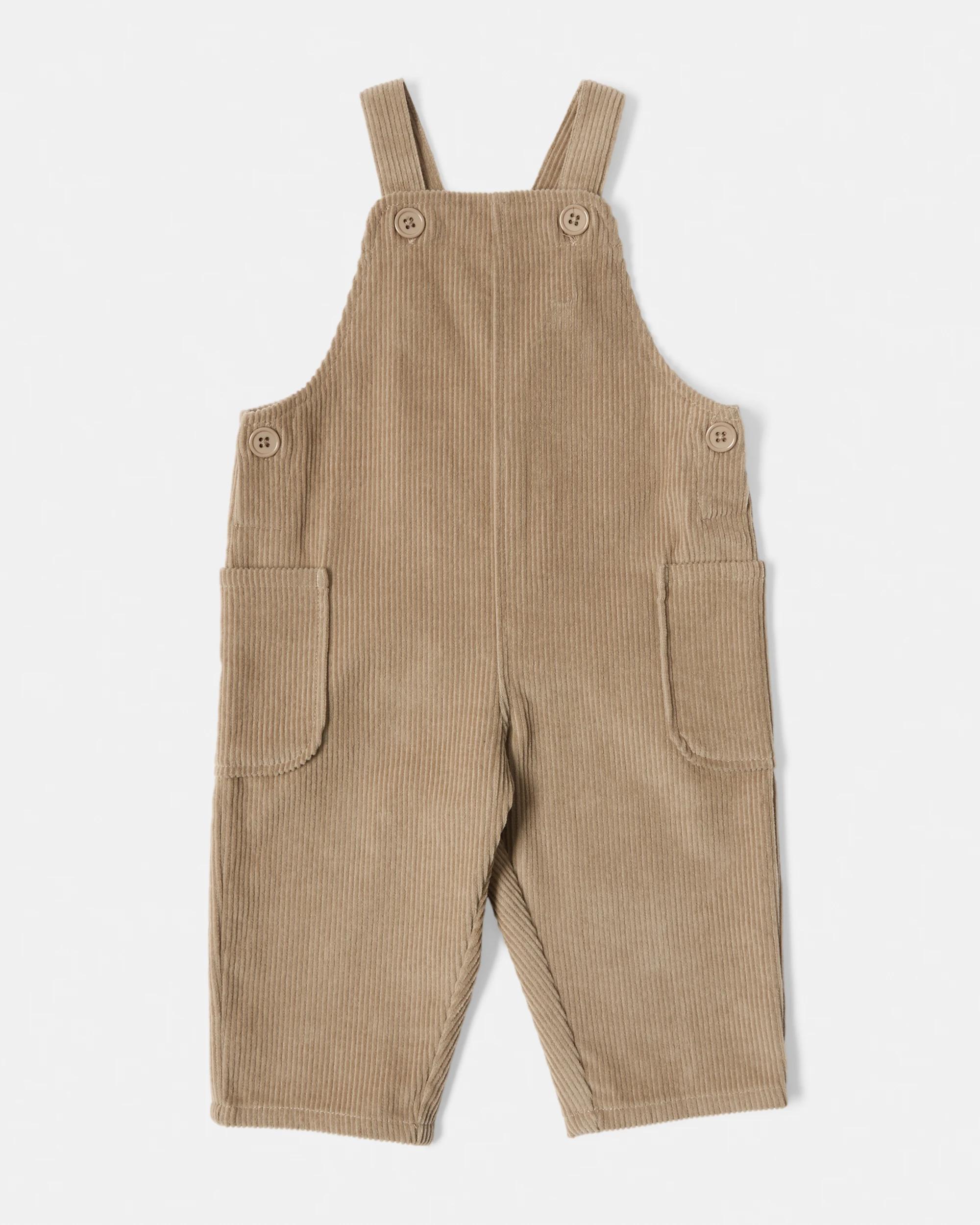3 Cotton Long Sleeve Corduroy Dungaree Set Stripe, 3 of 6