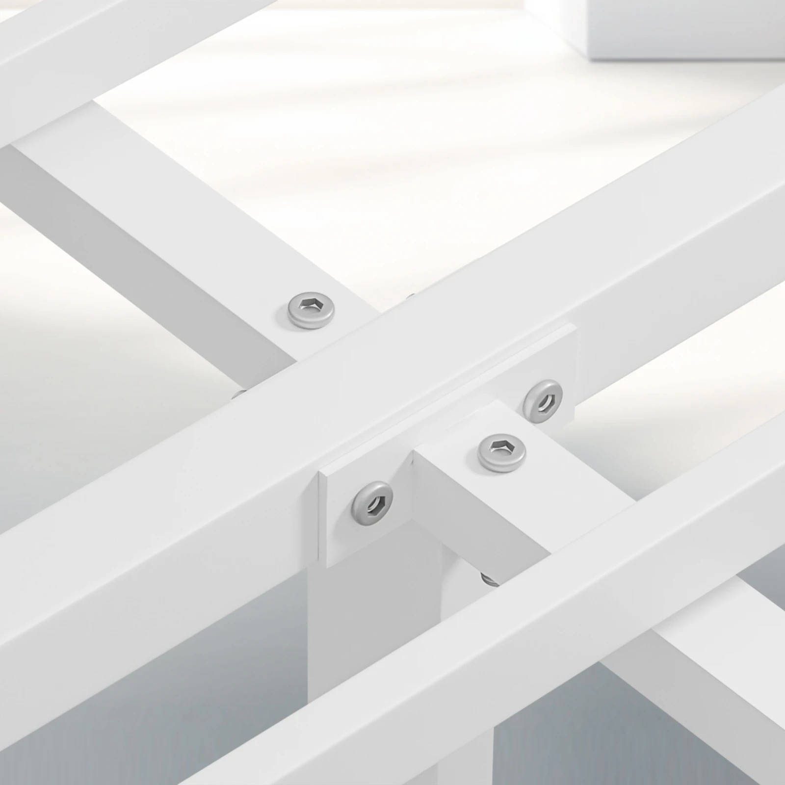 9 Alfordson Metal Bed Frame Queen Size Mattress Base Industrial Platform - White, 9 of 10