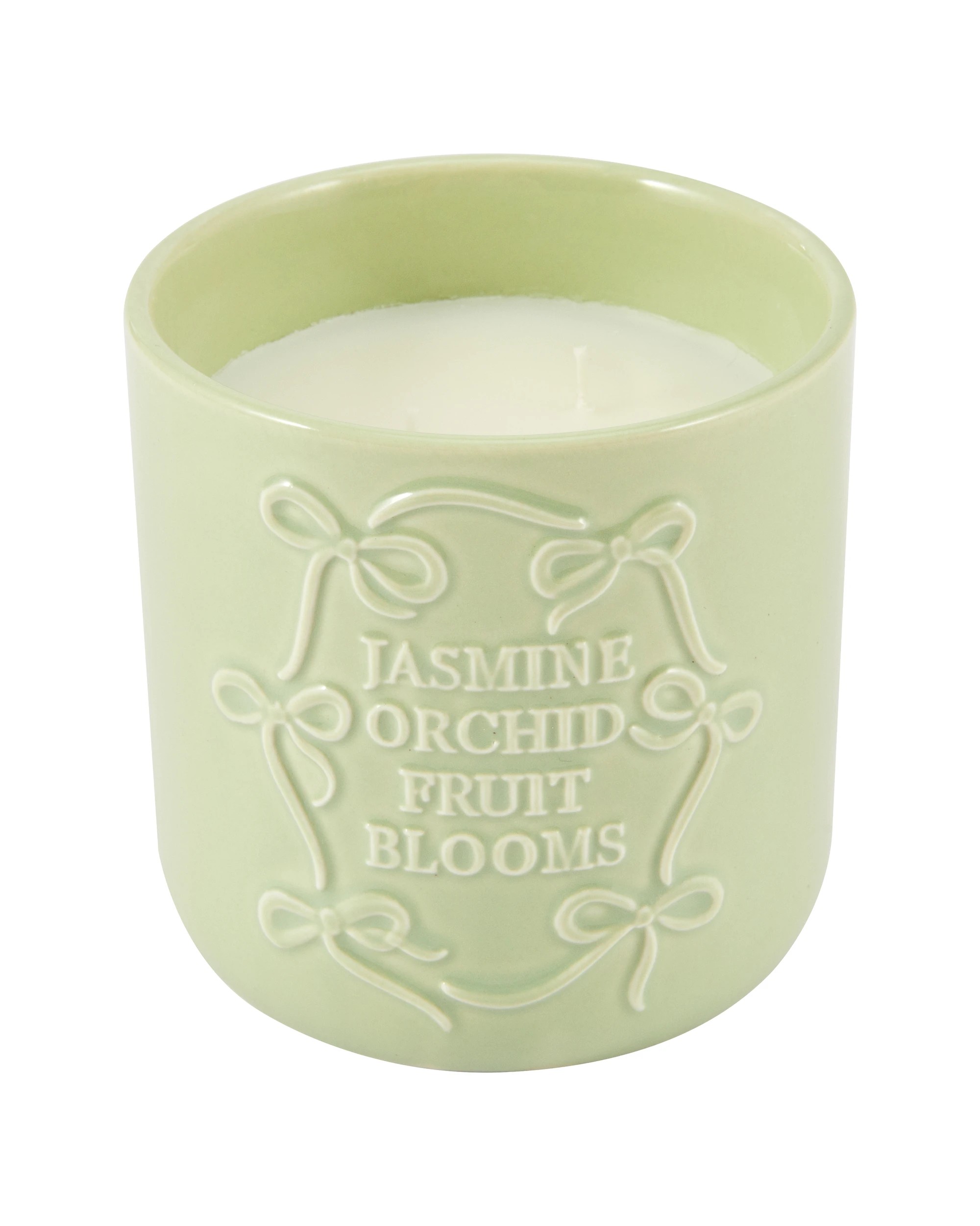 2 Green Bow Embossed Candle, 2 of 5
