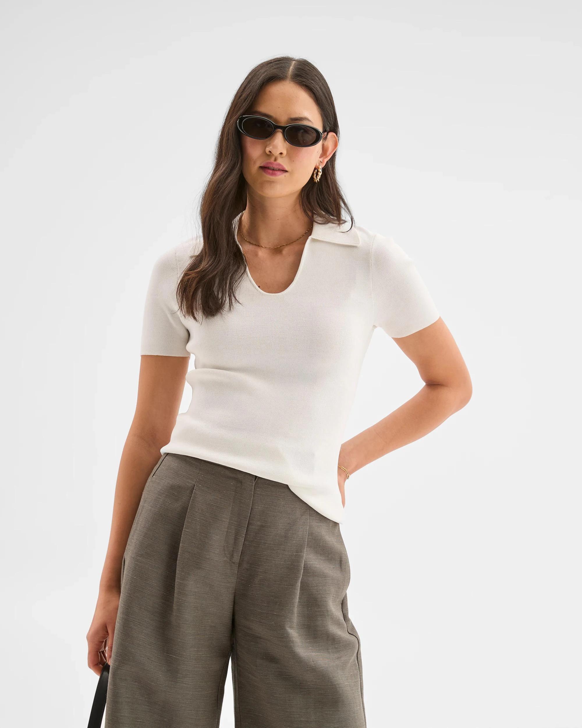 3 Preview Short Sleeve Ultimate Polo Top CLOUD DANCER, 3 of 9