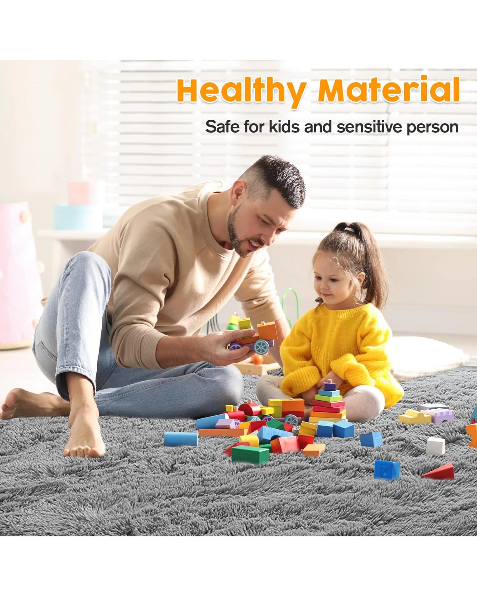 2 Advwin Soft Floor Rug Rugs Fluffy Area Carpet Shaggy Pads Non-slip, 2 of 4