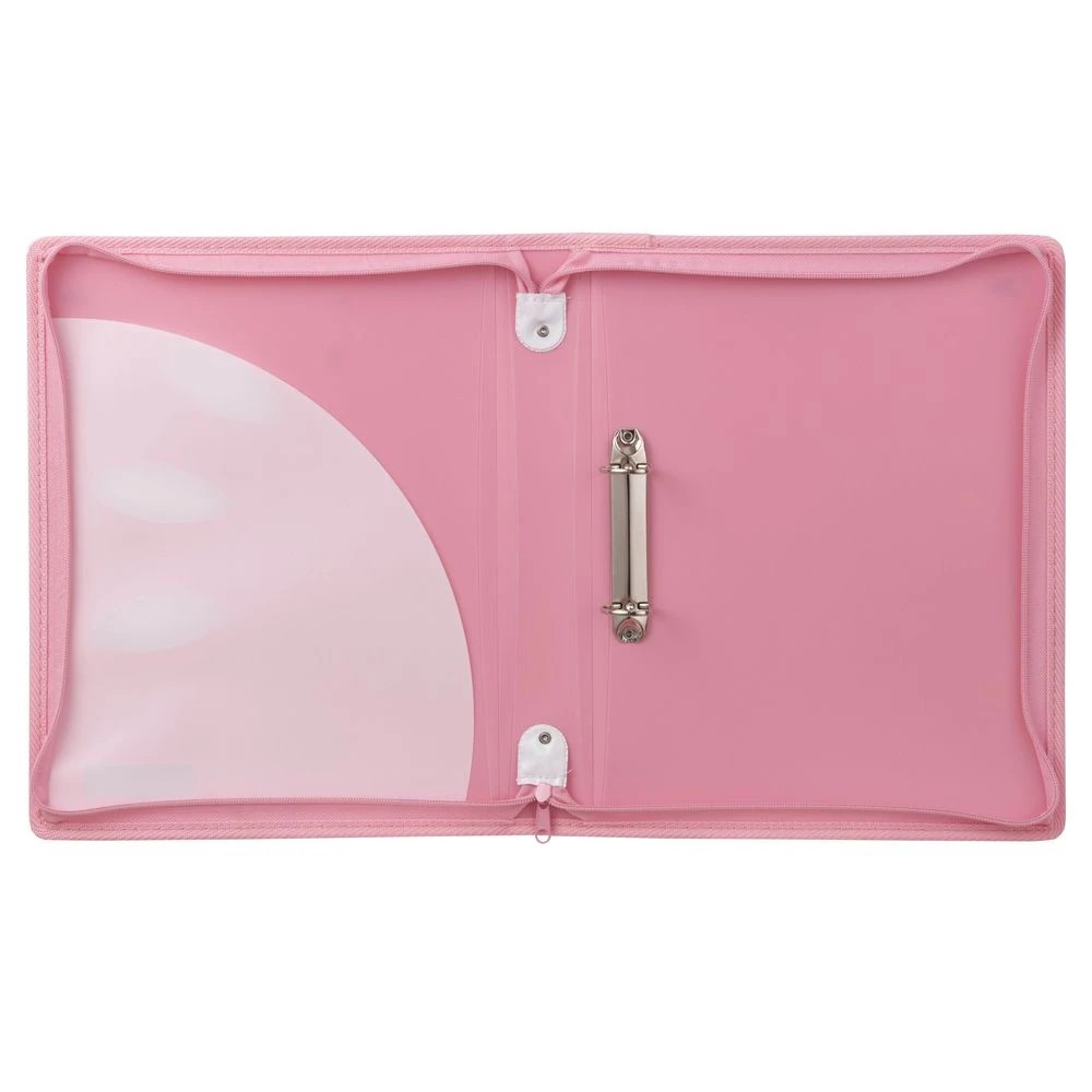 2 ColourHide A4 Zipper Binder 2-D Ring 25mm Bubblegum Pink, 2 of 2
