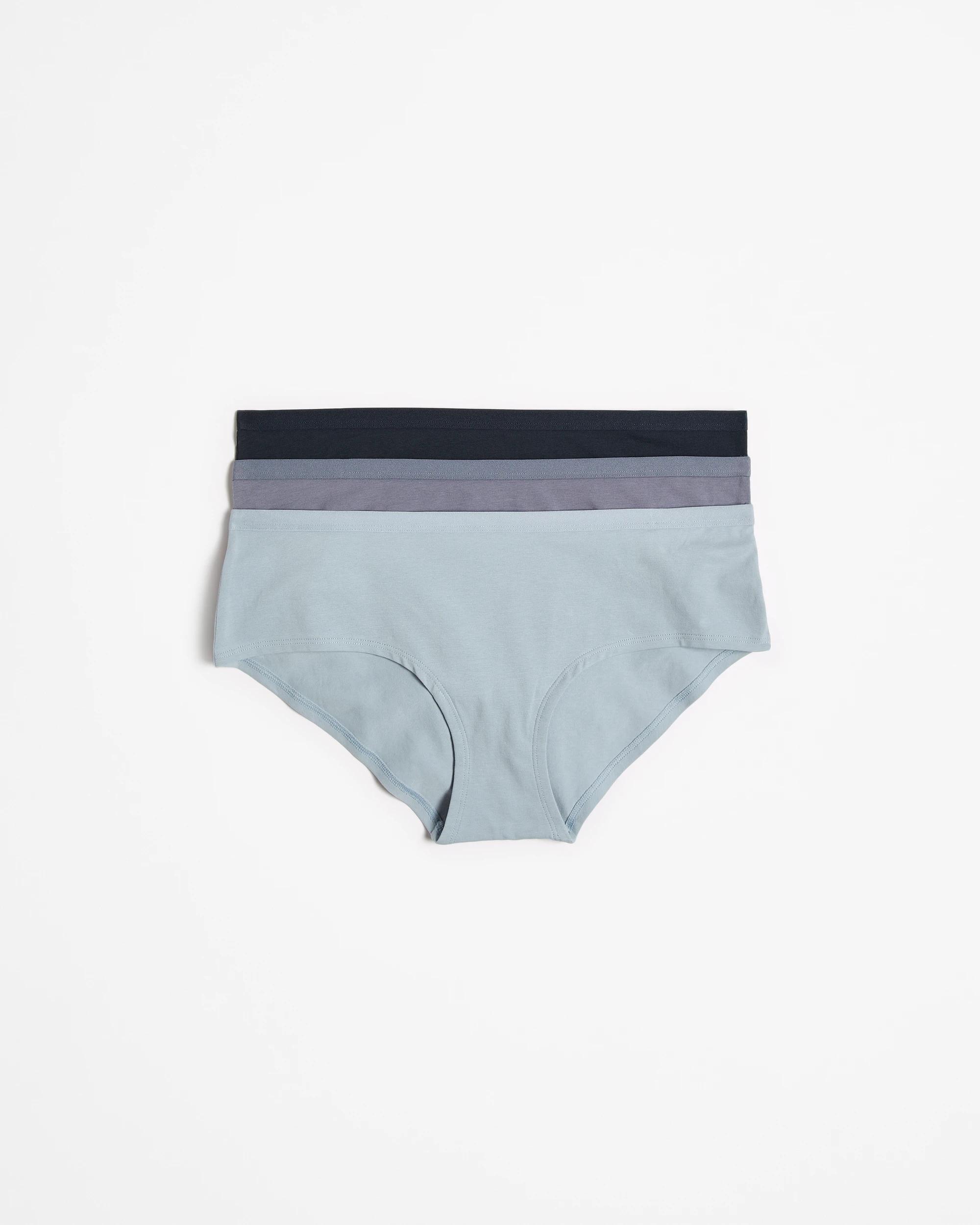 1 Australian Cotton Boyleg Briefs 3 Pack - Lily Loves NAVY GREY BLUE, 1 of 4