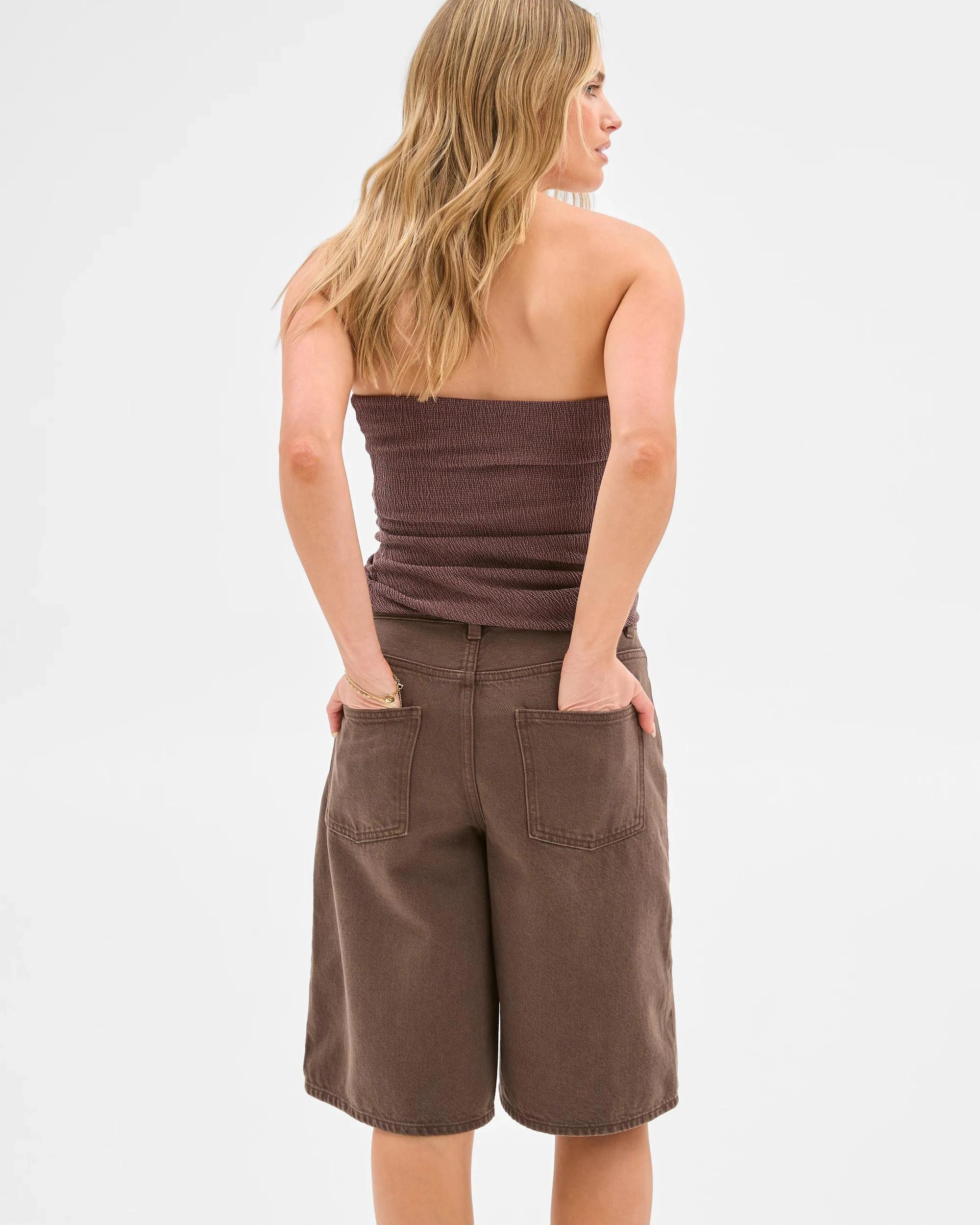5 Lily Loves Denim Jorts DEEP BROWN, 5 of 6