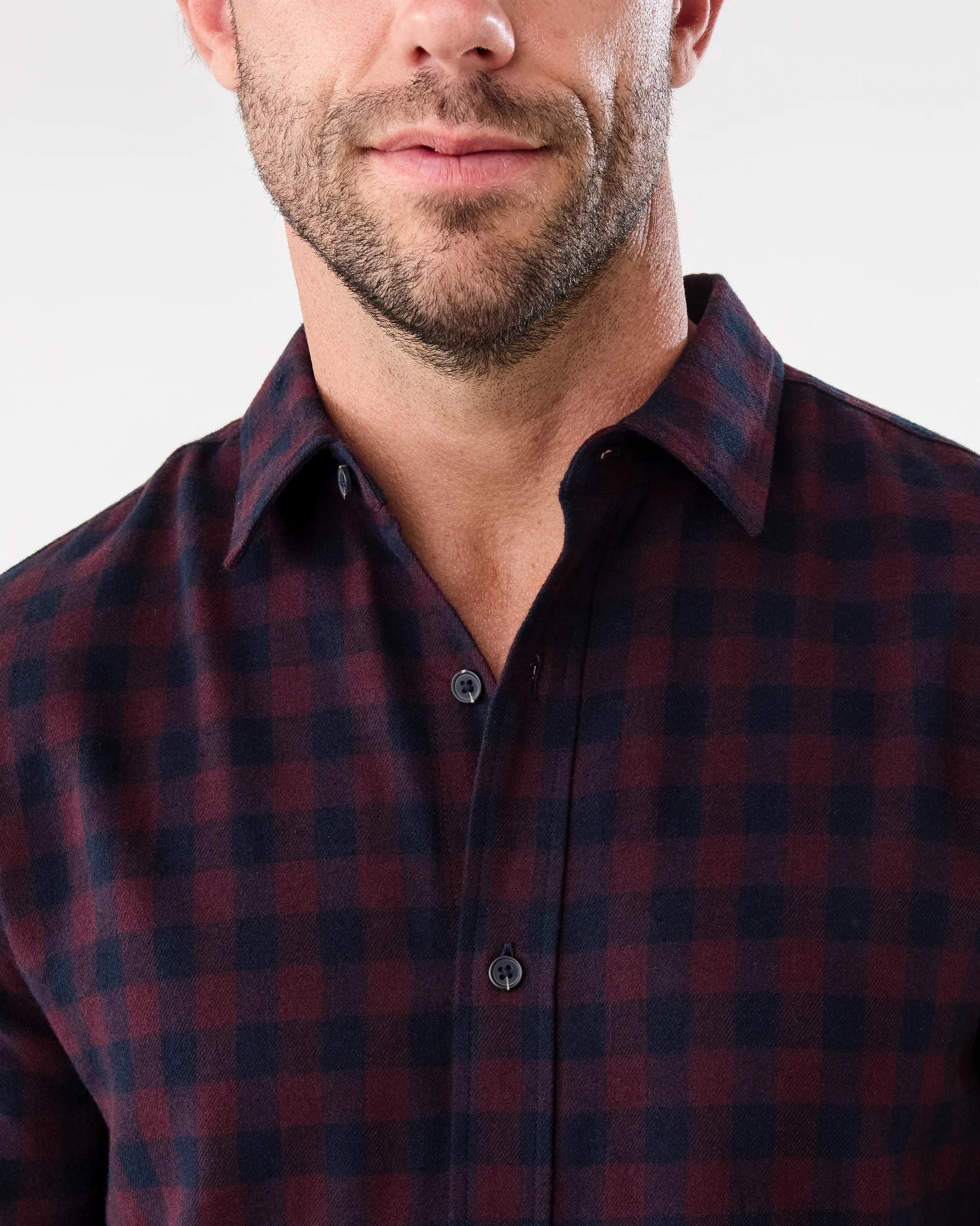 5 Long Sleeve Brushed Shirt Red Burg, 5 of 7