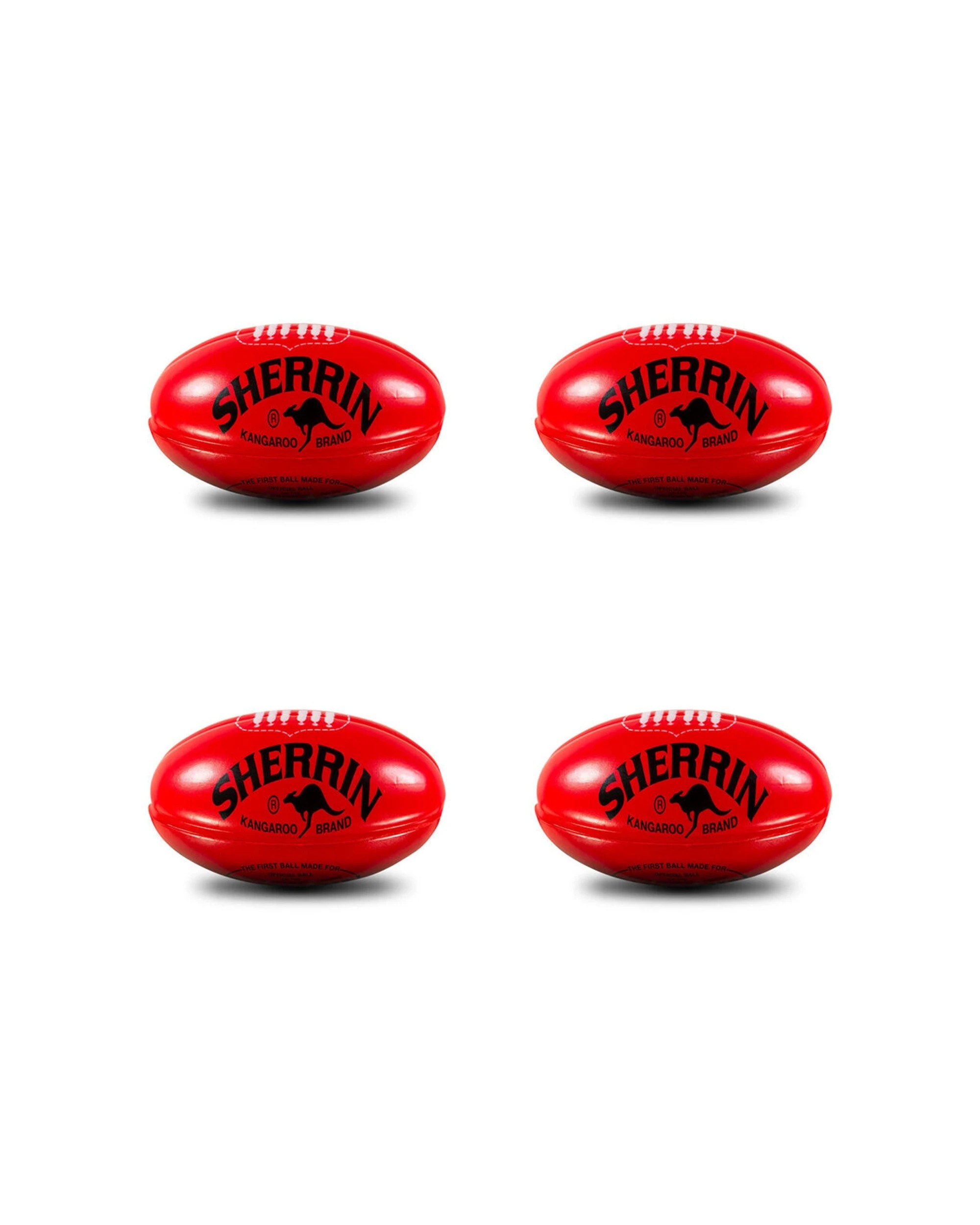 1 Sherrin Soft Foam Mini AFL Indoor Recreational Play Replica Football 4 Pack - Red, 1 of 4