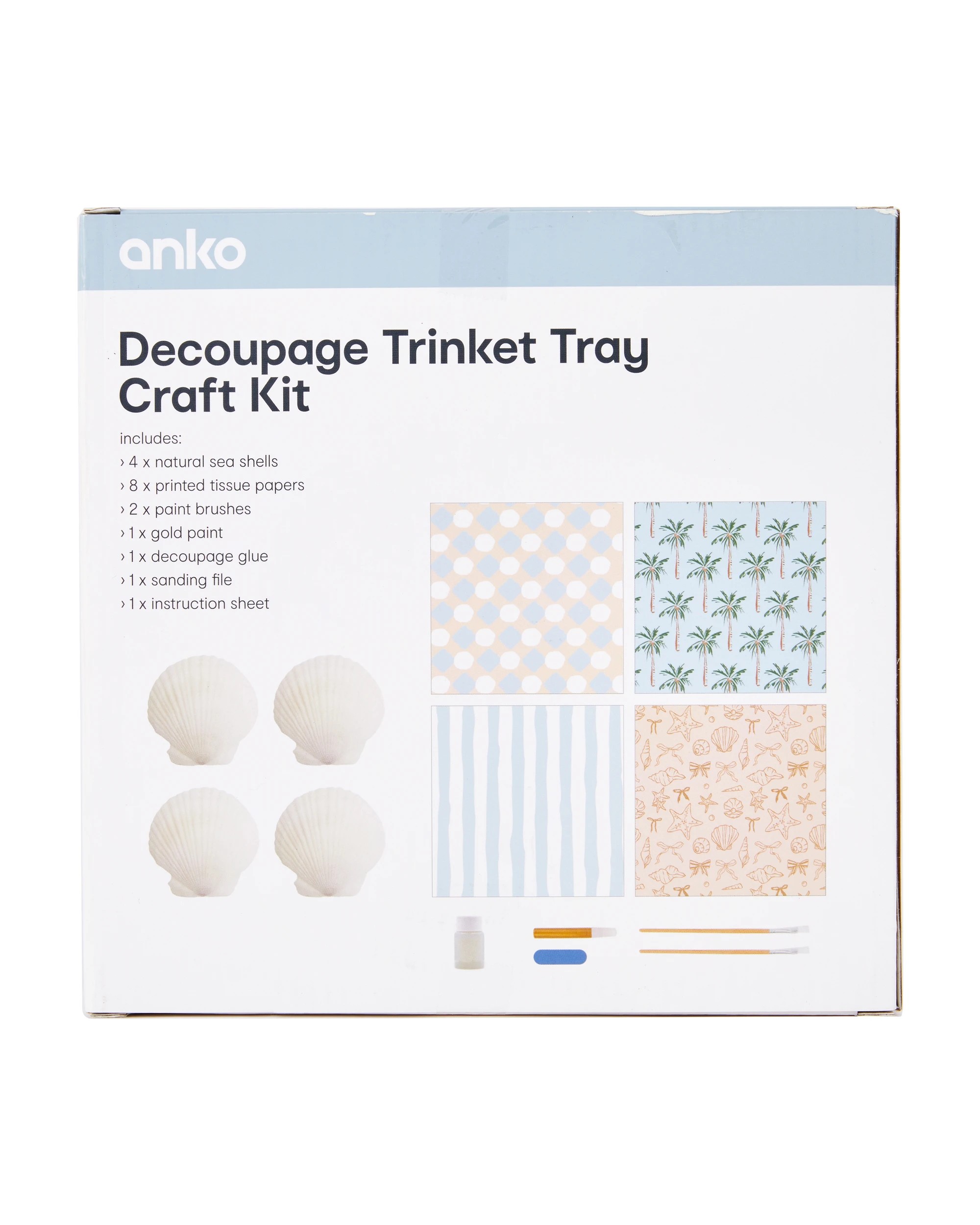 3 Decoupage Trinket Tray Craft Kit, 3 of 3