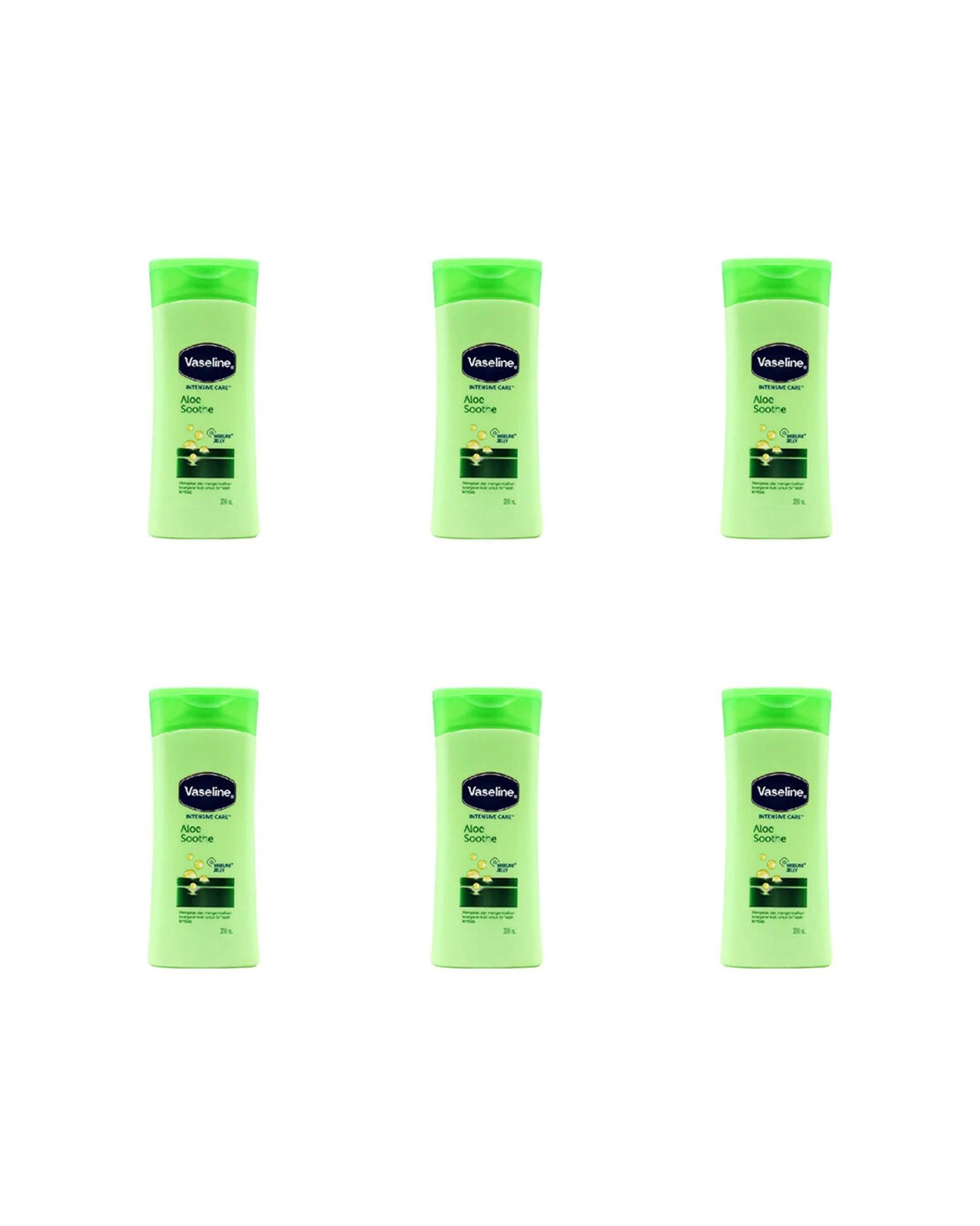 1 Vaseline Aloe Soothe Intensive Care Moisturising Lotion 6PK 200ml - Green, 1 of 4