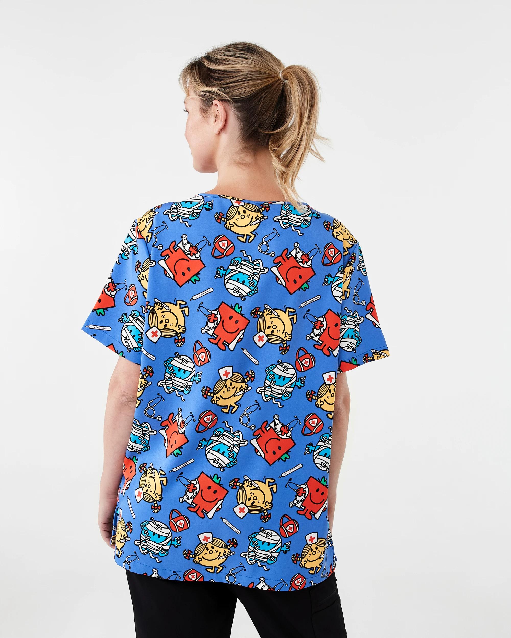 3 Workwear Mr Men License Unisex Scrub Top Mr Men, 3 of 7