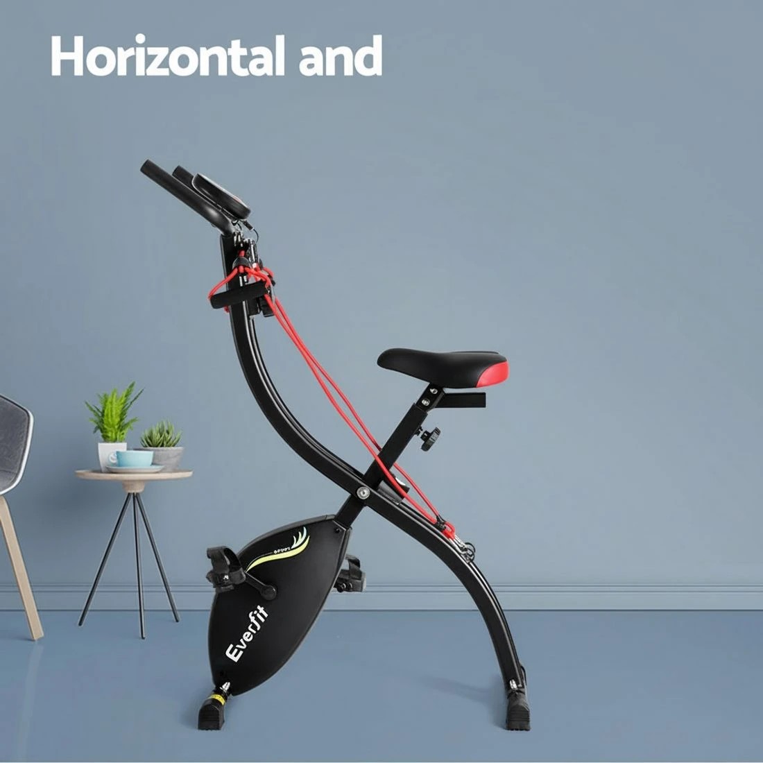 4 Everfit Folding Exercise Bike Magnetic X-Bike Indoor Cycling Resistance - Black, 4 of 6