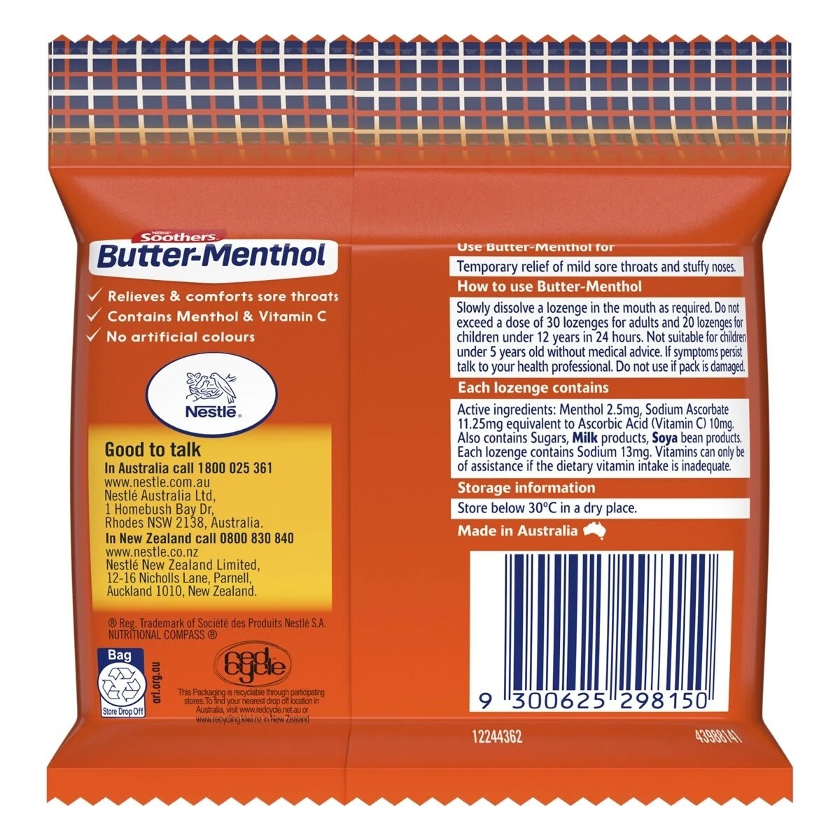 2 3 Pack Nestle Soothers Butter-Menthol Original Lozenges, 2 of 2