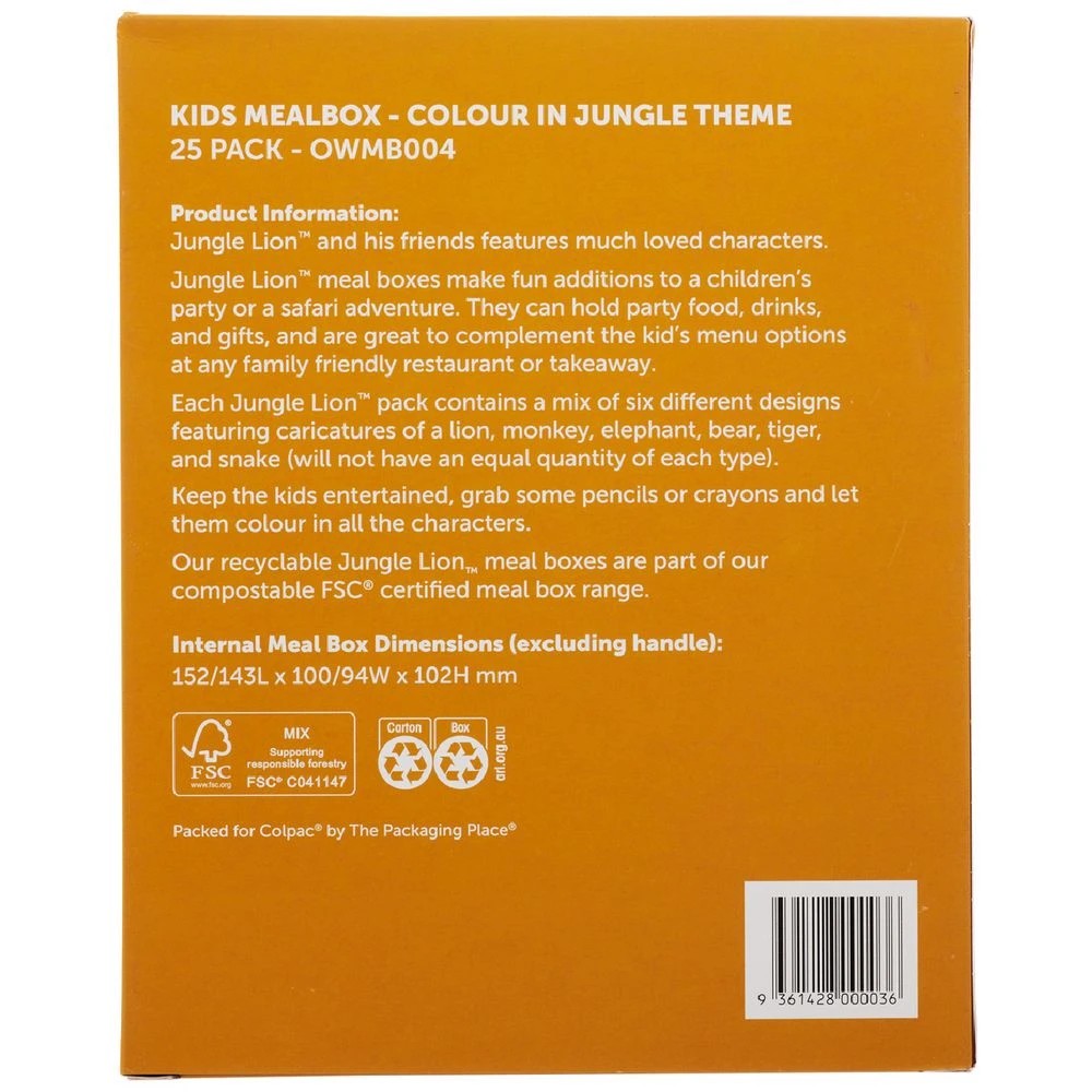 2 Colpac Kids Mealbox Colour-in Jungle 25 Pack, 2 of 9