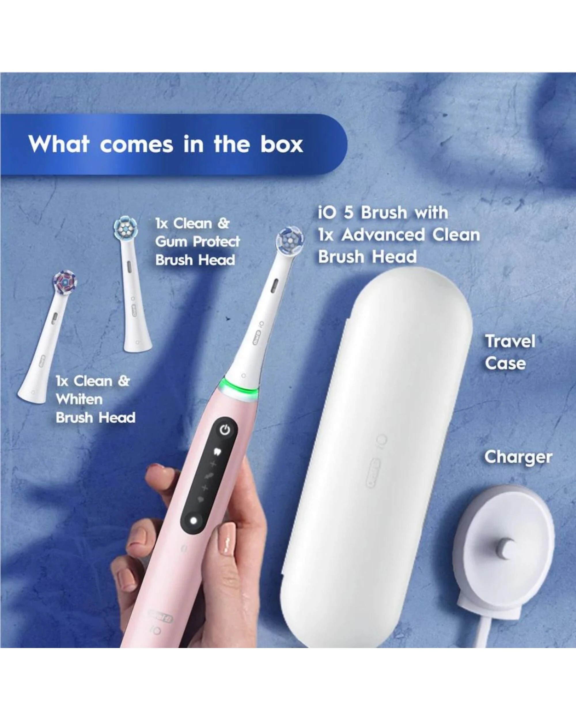 5 Oral-B iO 5 Personalised Clean Electric Toothbrush w/ Travel Case - Pink, 5 of 5