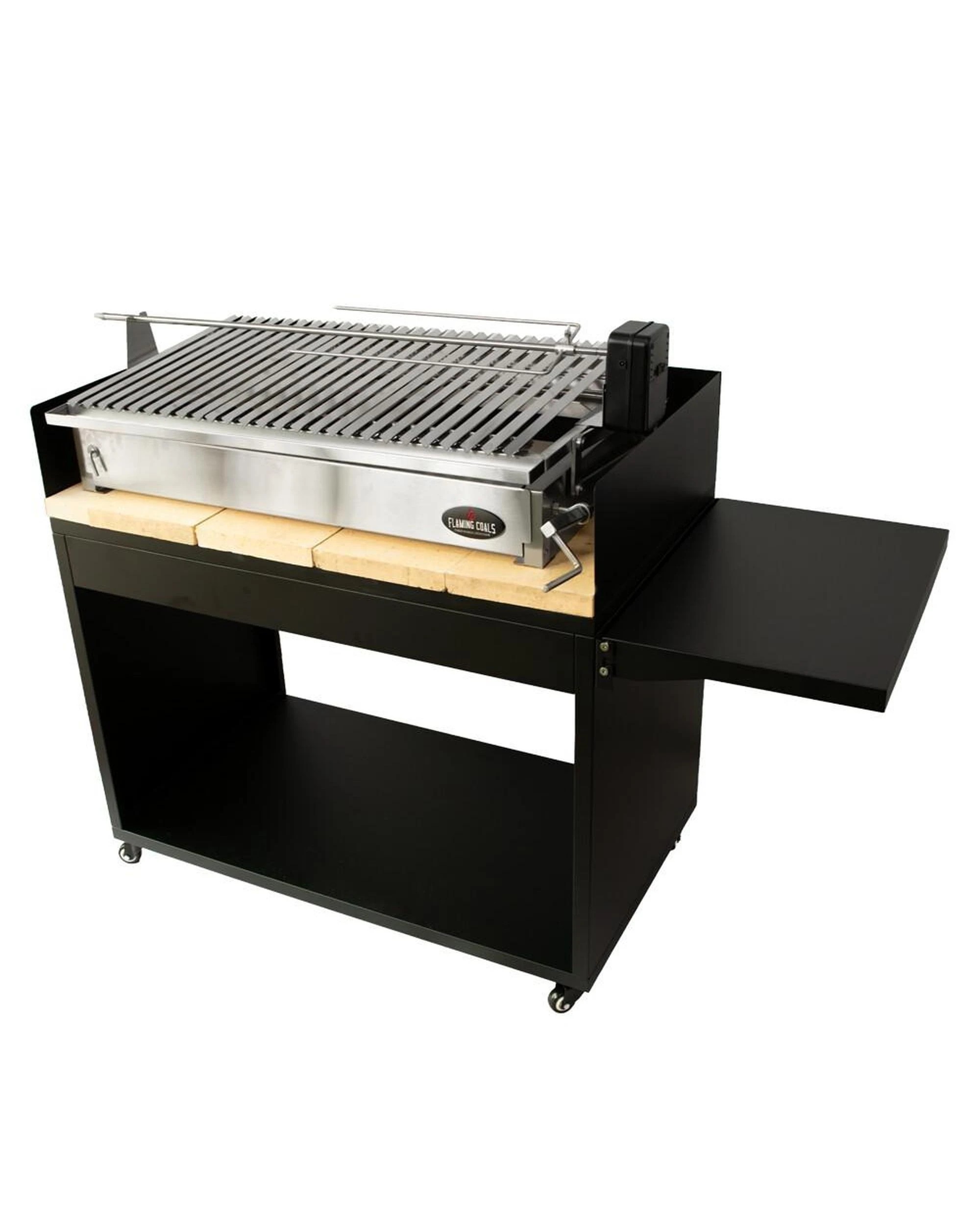 3 Flaming Coals Parrilla BBQ with Stand Fire Bricks and Spit Combo, 3 of 5