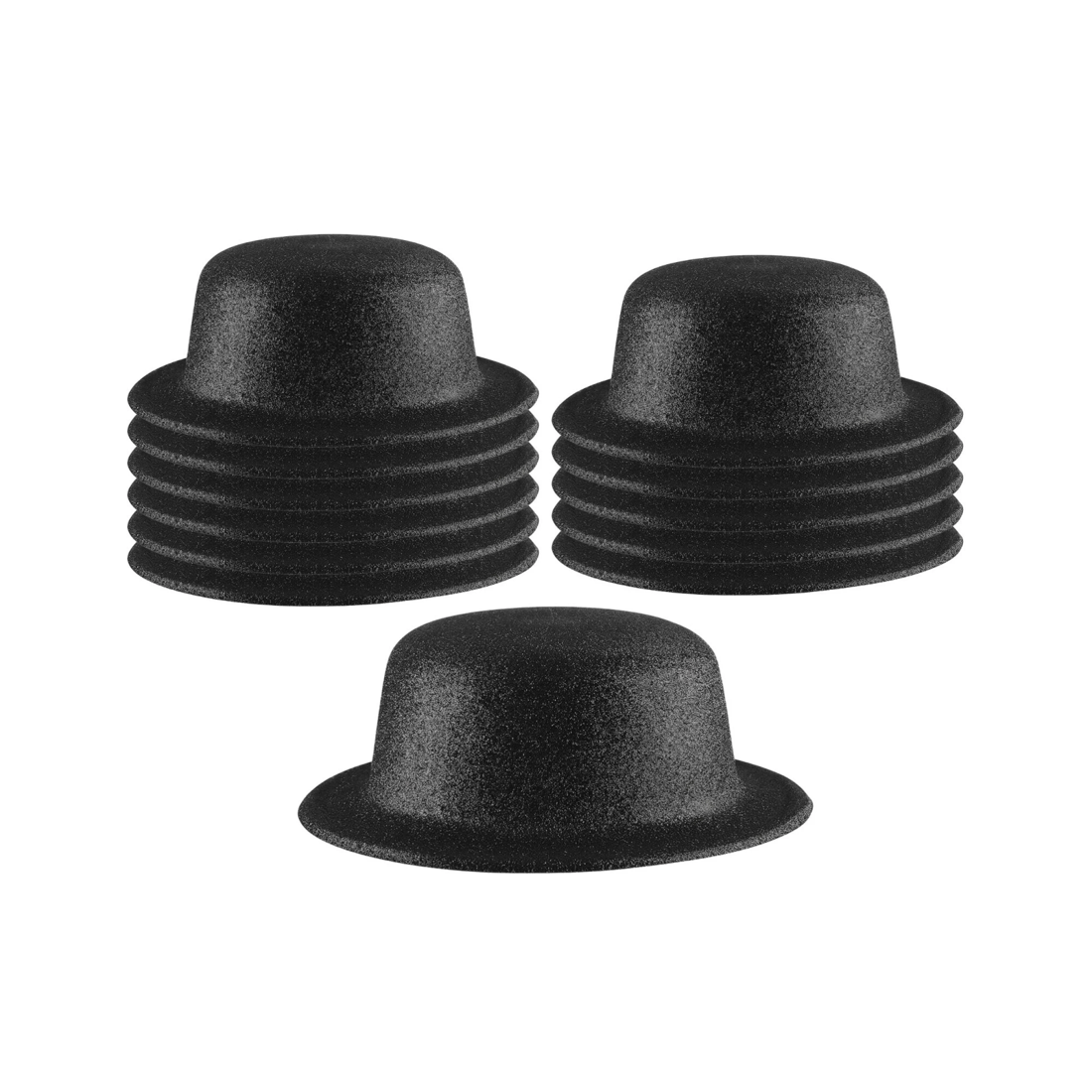 1 BR Costumes Glitter Bowler Hat Party Costume Accessory - Bulk Pack of 12, 1 of 3