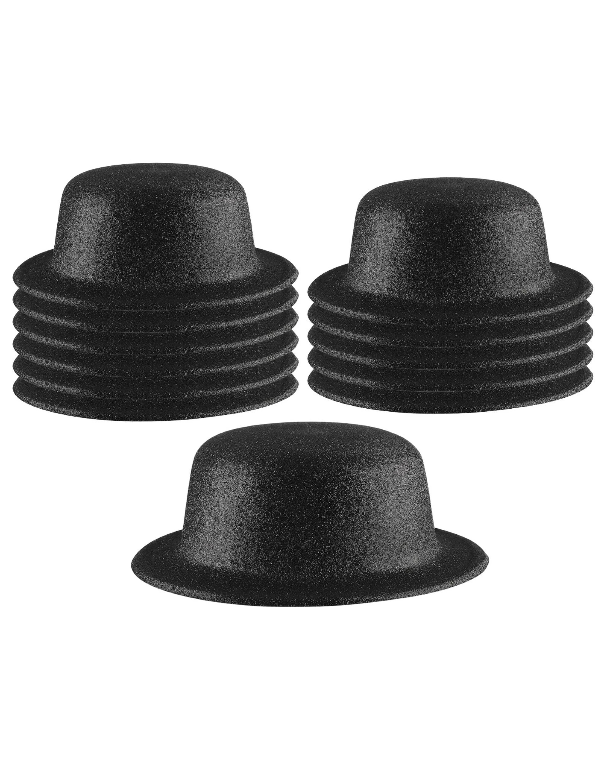 1 BR Costumes Glitter Bowler Hat Party Costume Accessory - Bulk Pack of 12, 1 of 3