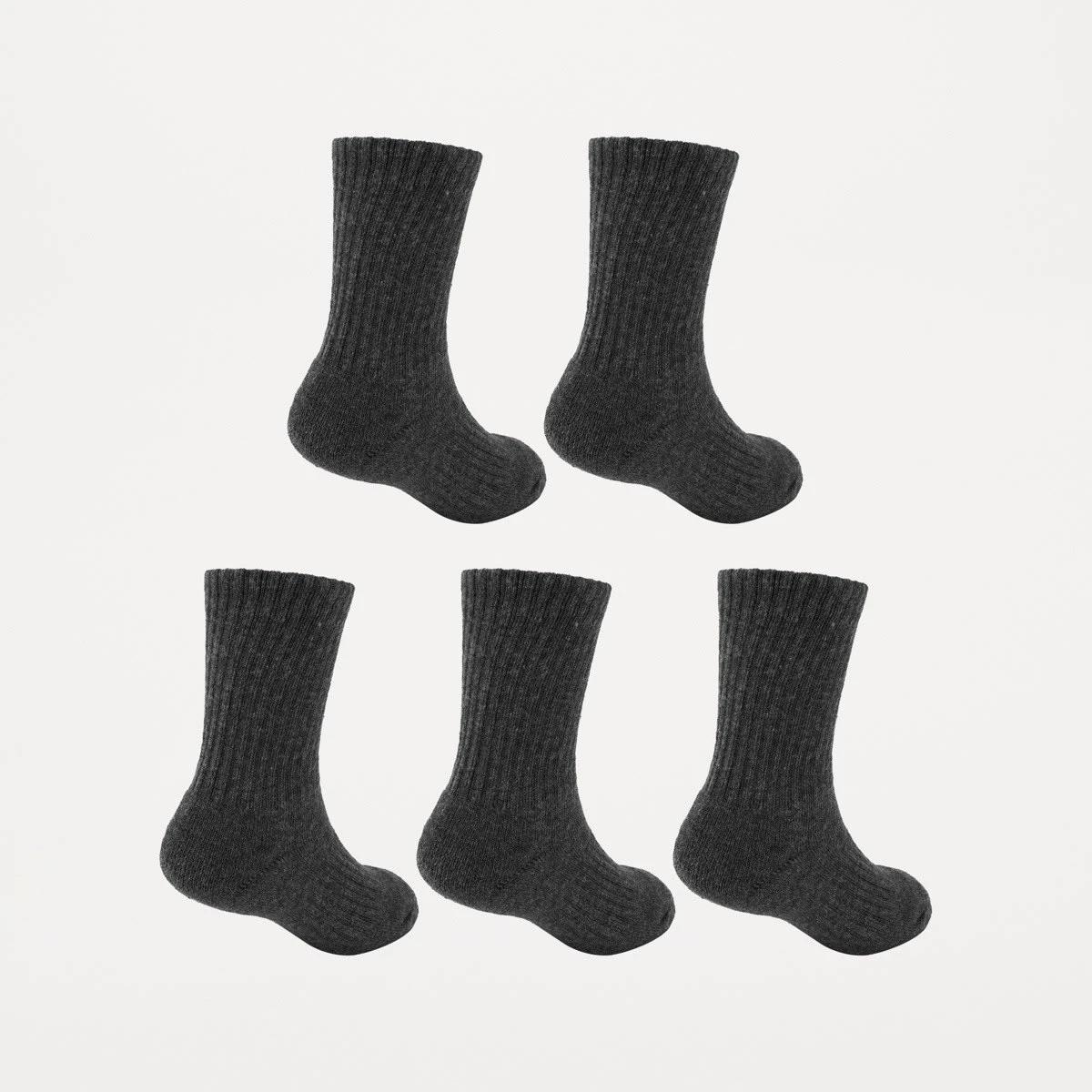2 5 Pack Ultimate School Crew Socks CHARCOAL MARLE, 2 of 3