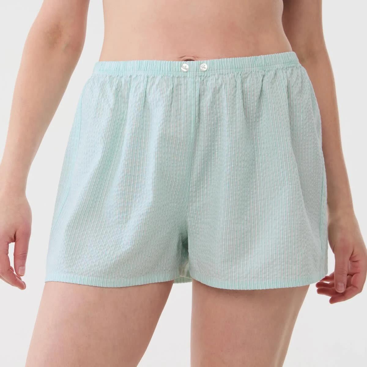 1 Seersucker Sleep Shorts STRIPE BAY BREEZE, 1 of 5