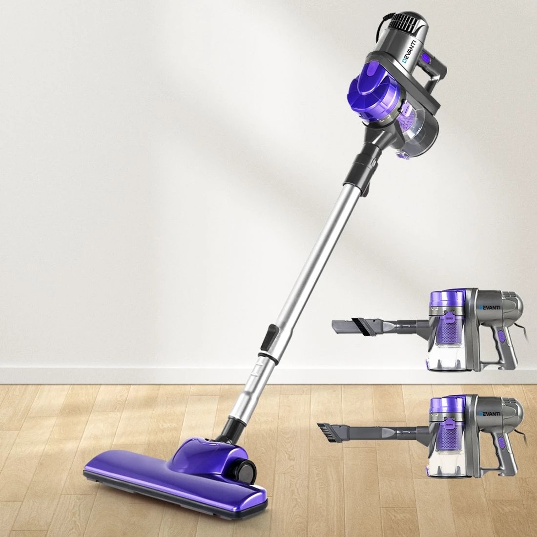 3 Devanti Stick Vacuum Cleaner Handheld Corded 450W - Purple, 3 of 8