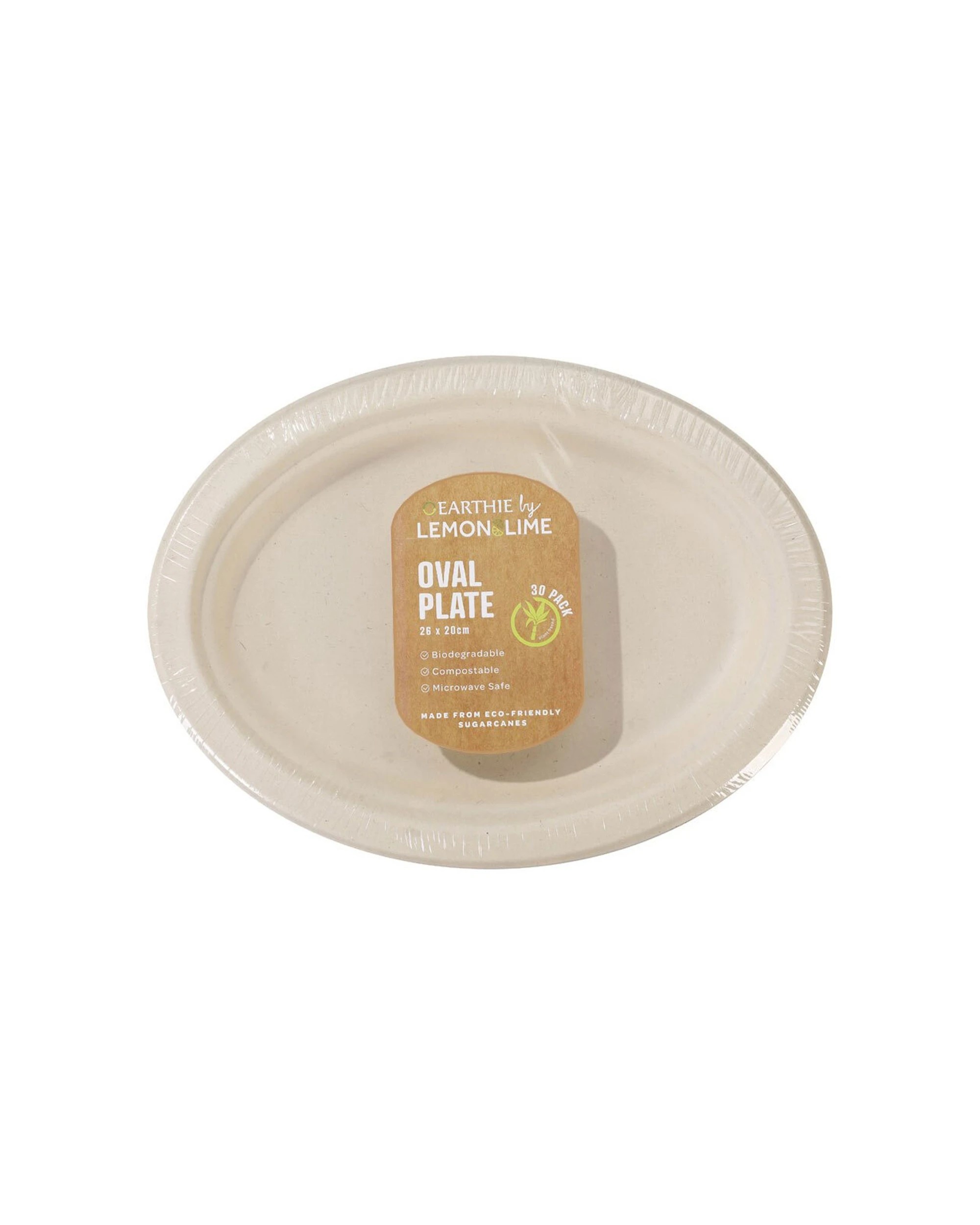 1 30pc Lemon & Lime Eco-friendly/biodegradable Disposable 26cm Oval Plate Natural
 - Natural, 1 of 3