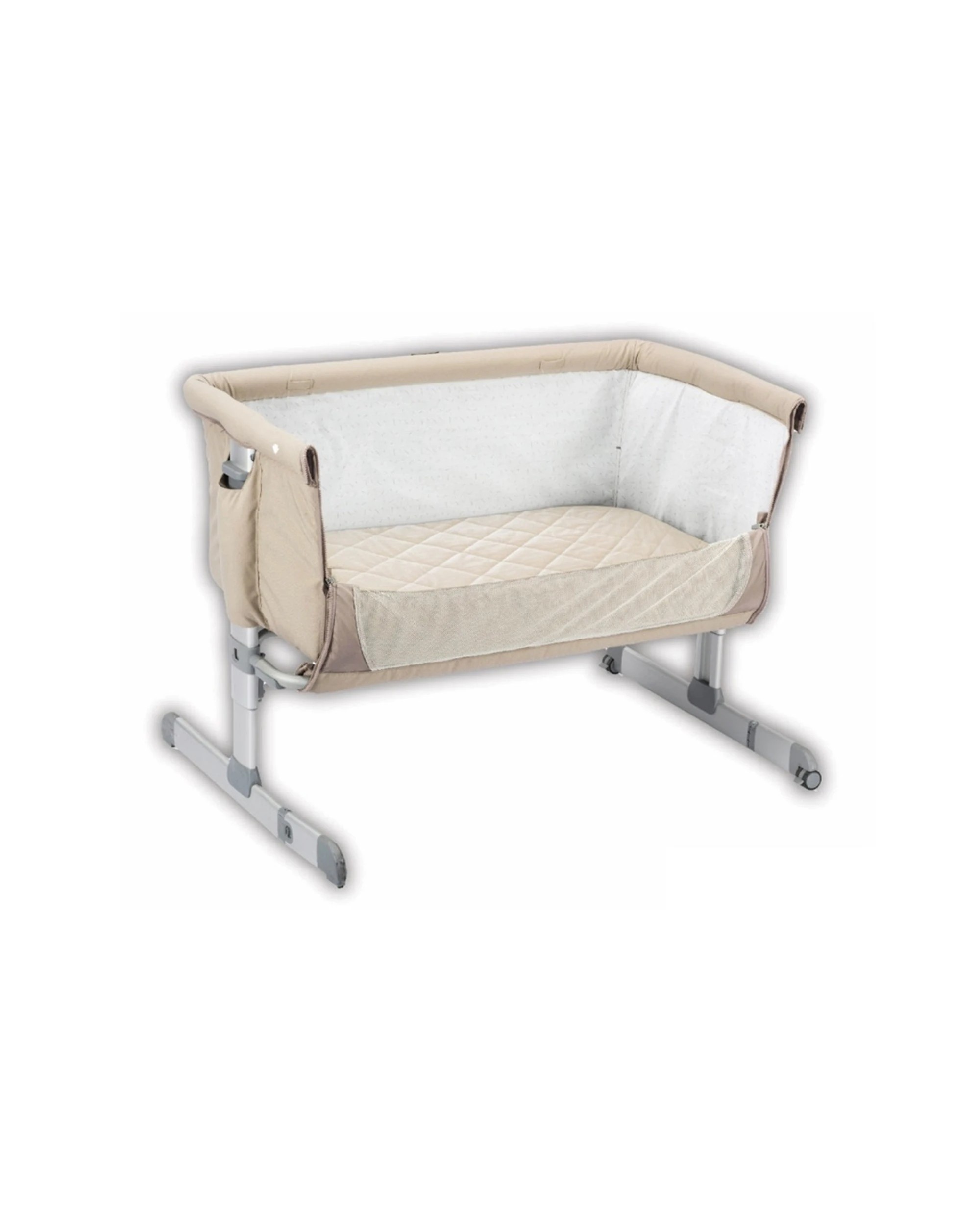 2 Playette Quilted Co-Sleeper Fitted Sheet Padded Padded 52x87x4cm - Natural, 2 of 4