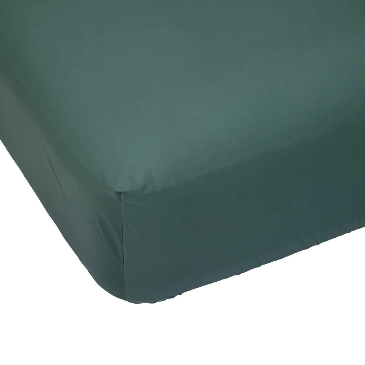 1 225 Thread Count Cotton Rich Fitted Sheet - Queen Bed, Teal, 1 of 3
