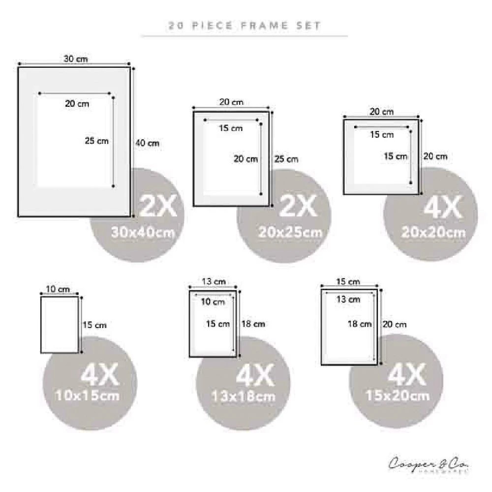 4 Cooper & Co Instant Gallery Wall Frame Set 20 Piece Black, 4 of 4