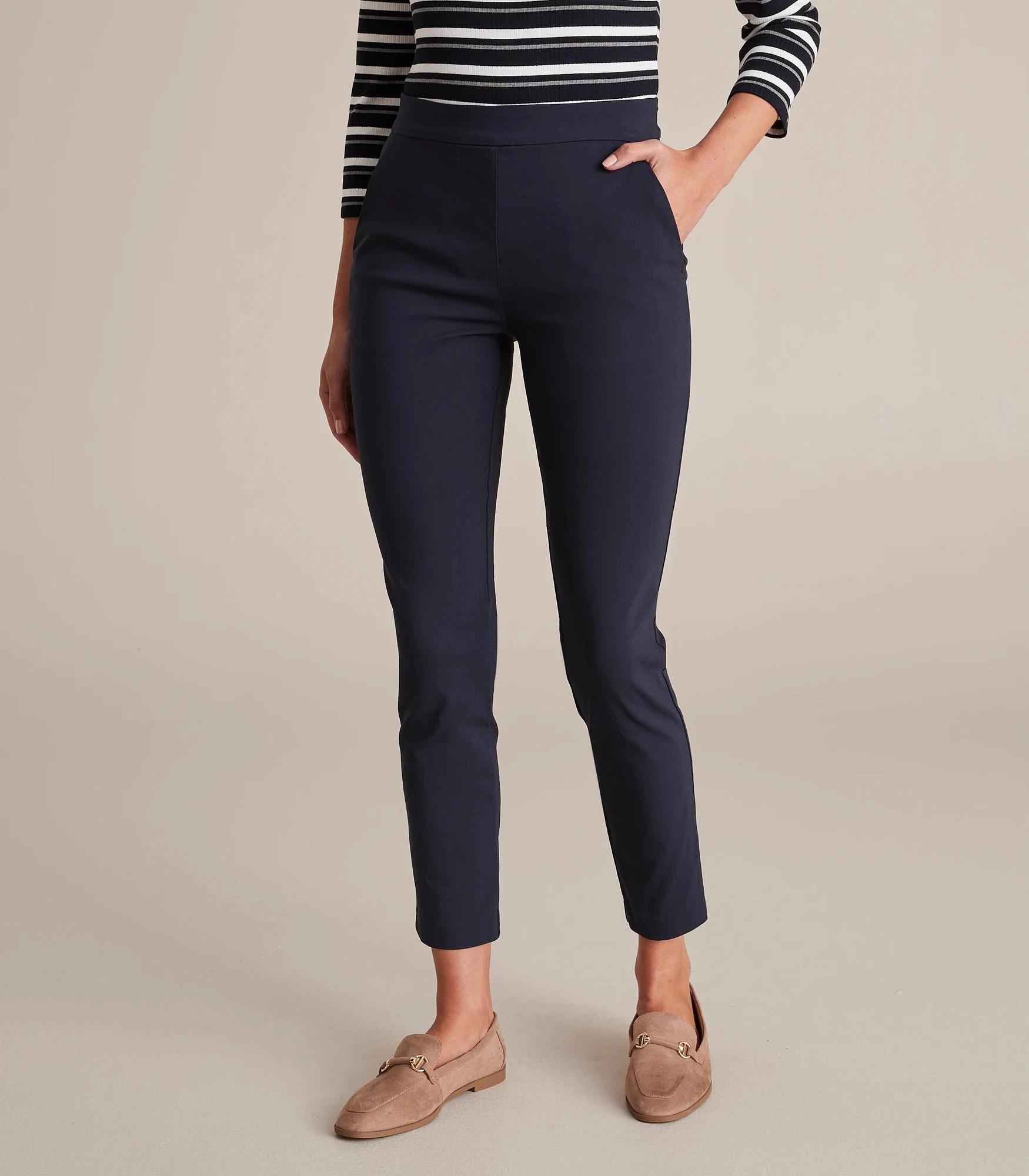 9 Preview Carrie Ankle Length Bengaline Cigar Pants NAVY BLUE, 9 of 10