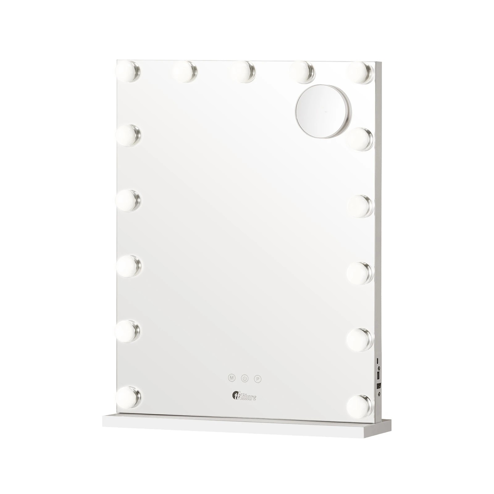 1 Oikiture Led Makeup Mirror Bluetooth Hollywood 61x43cm Vanity Wall Mirrors
 - White, 1 of 7