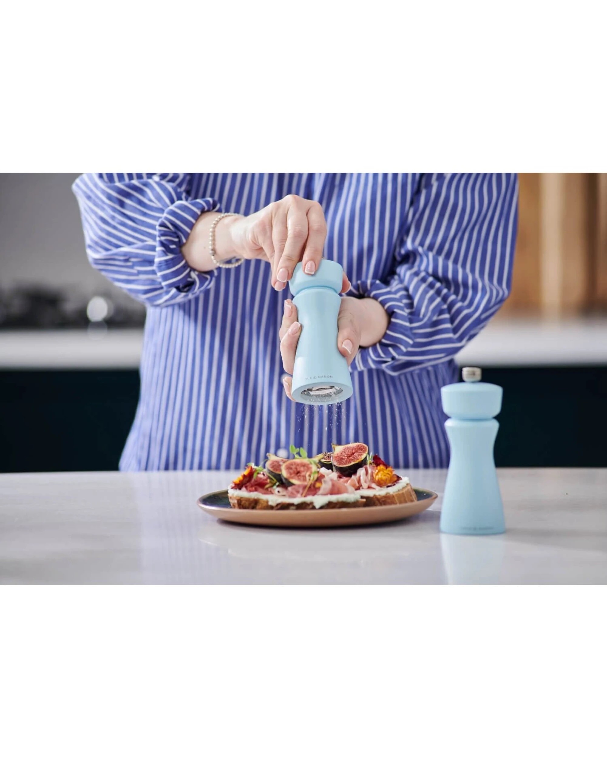 2 Cole & Mason Kenton Salt & Pepper Mill 150mm Adjustable Ceramic Grinder in Blue, 2 of 10