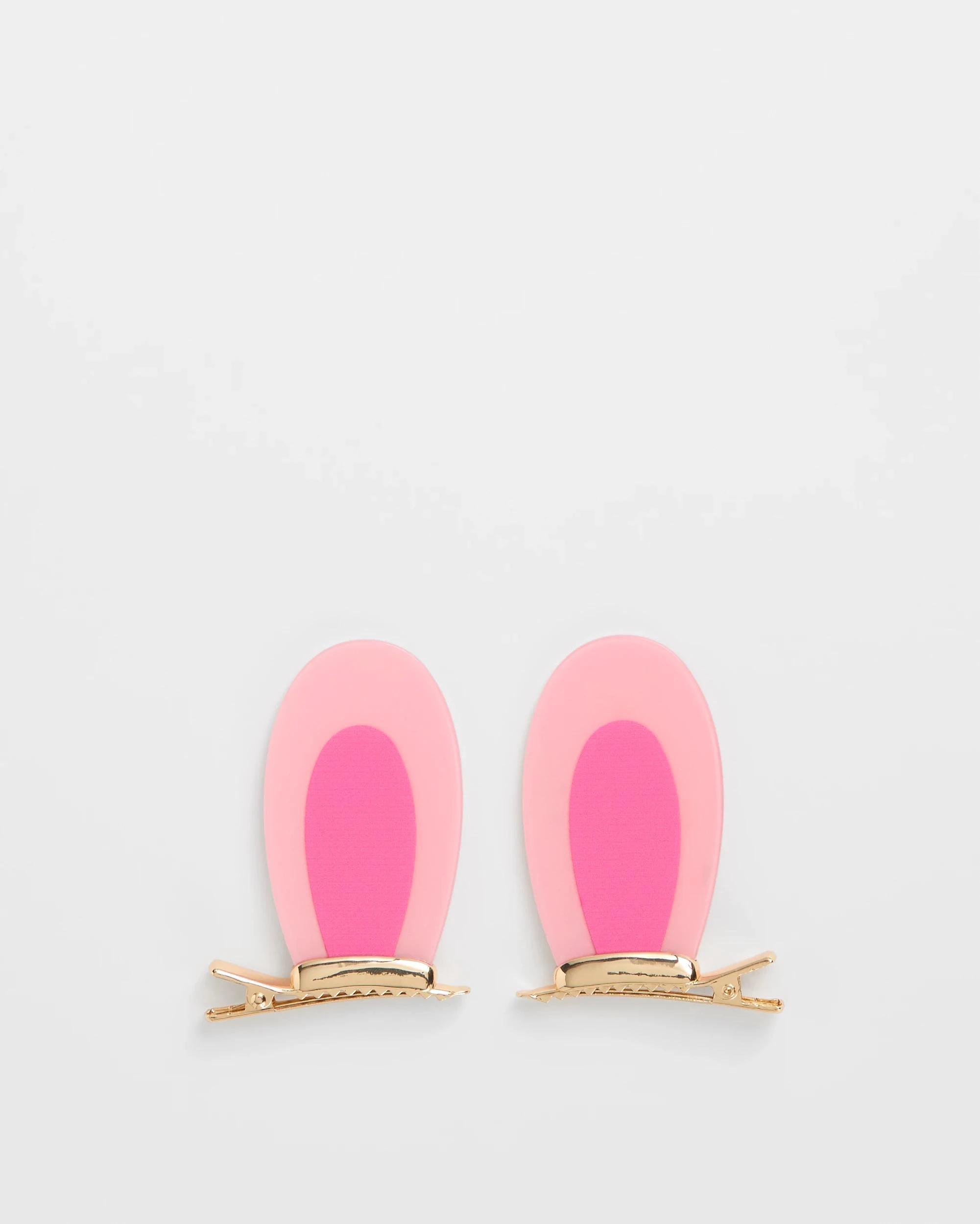 1 Target Kids Kids 2 Pack Bunny Ears Hair Clips PINK, 1 of 1