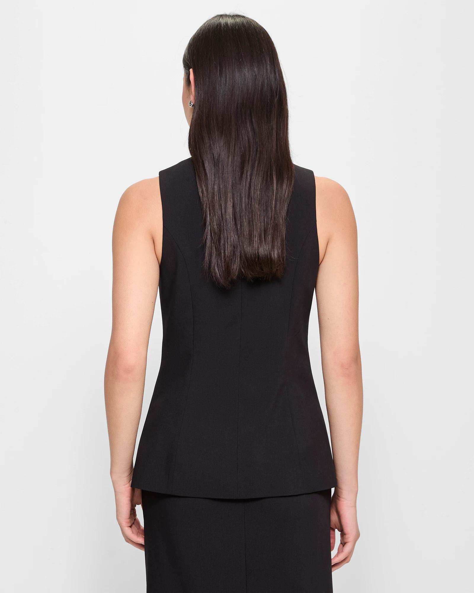 4 Classic Longline Waistcoat - Preview BLACK, 4 of 5