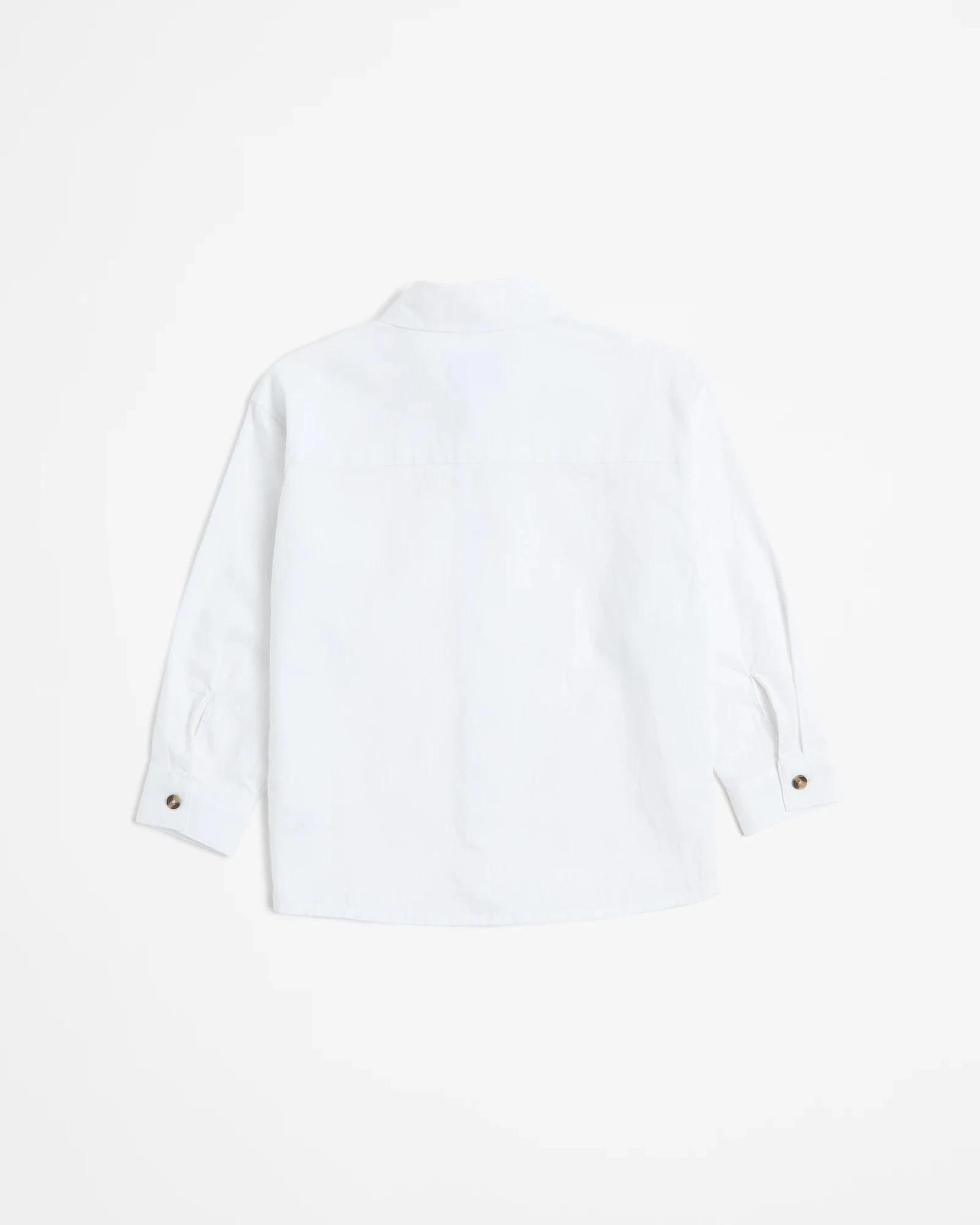 3 Target Australian Cotton Linen Blend Long Sleeve Shirt WHITE, 3 of 3