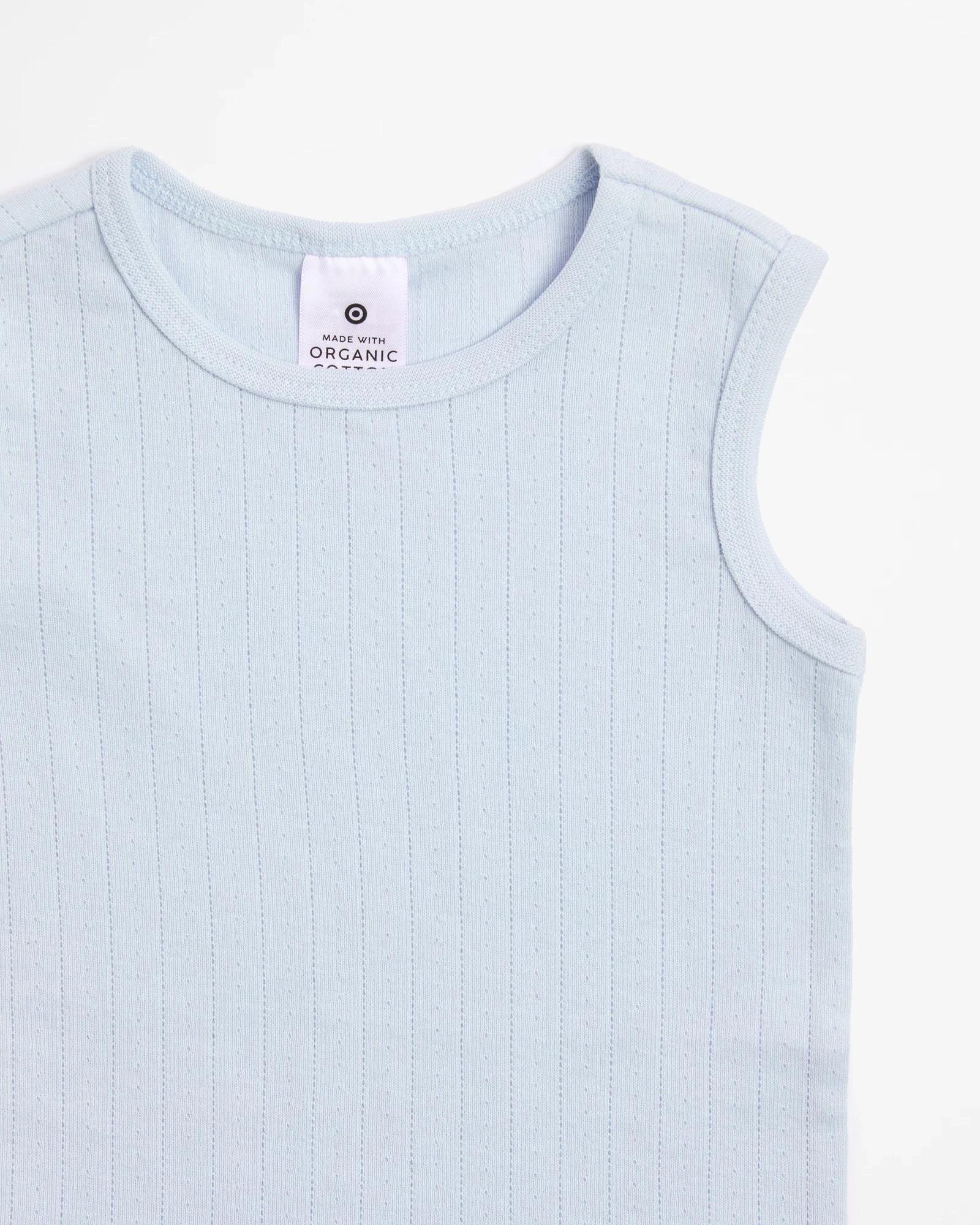 2 Target Baby Organic Cotton Pointelle Bodysuit BLUE, 2 of 3