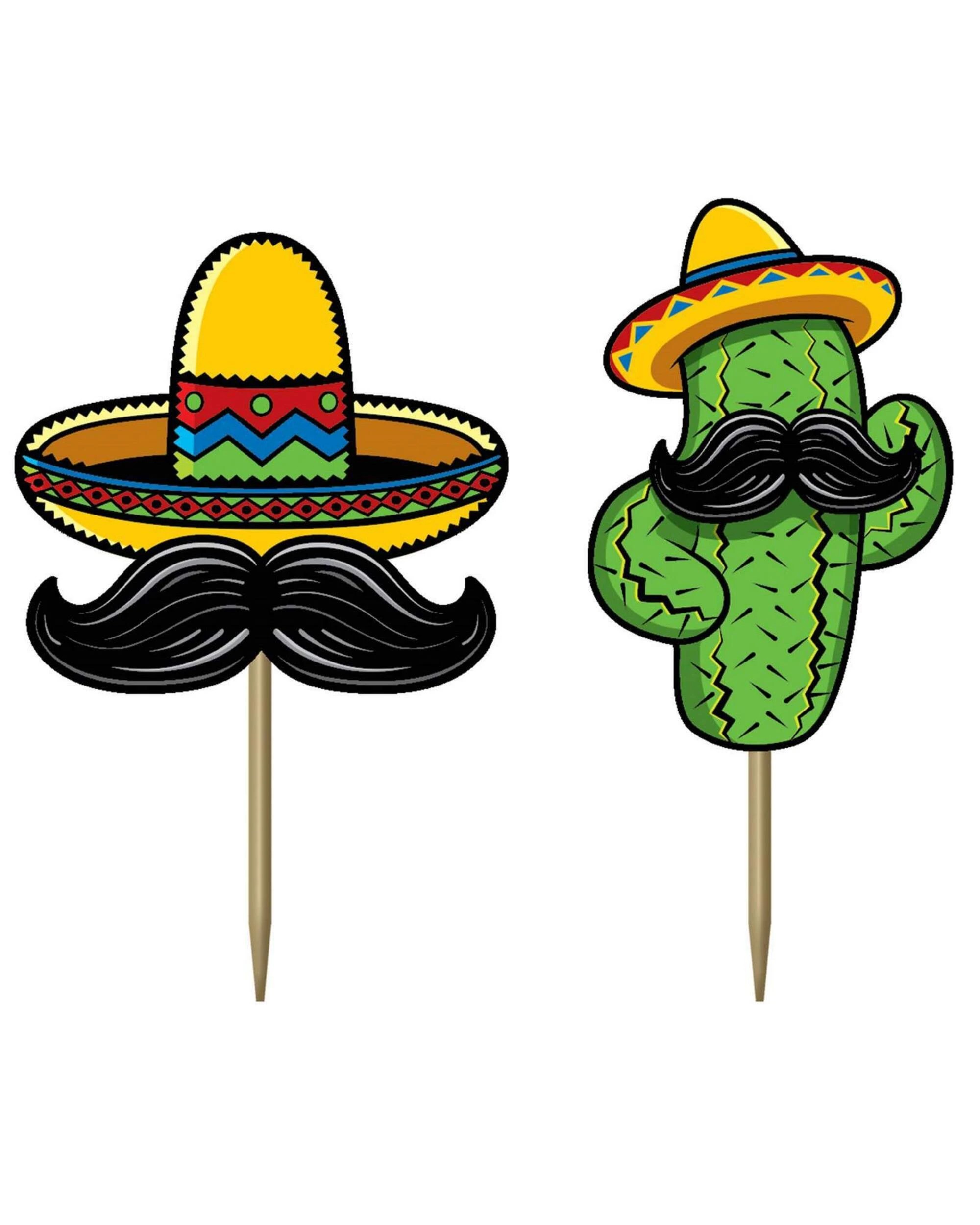 2 Beistle Fiesta Cactus and Sombrero Picks Pack of 50 - Multi, 2 of 2