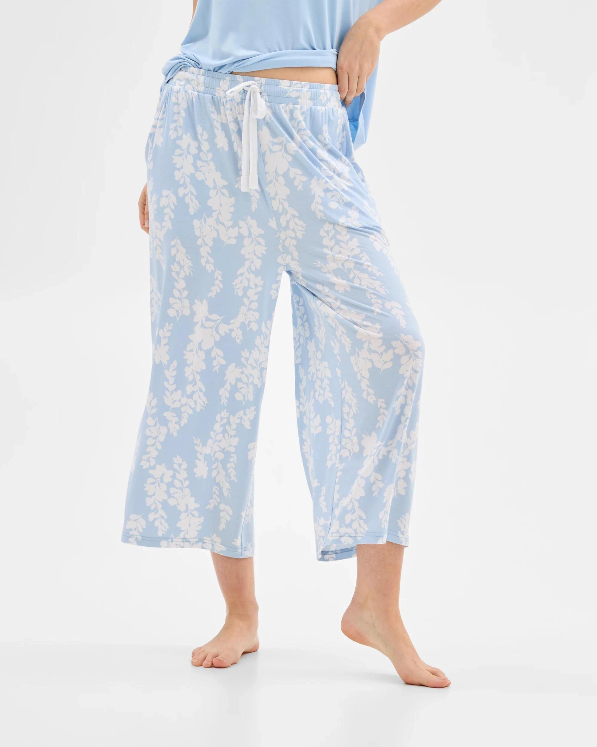 3 Target Woman Soft Comfort Bamboo Culotte Sleep Pants BLUE WISTERIA, 3 of 6