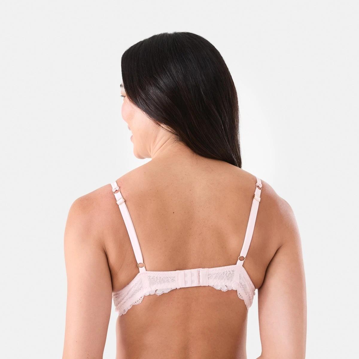 4 Co-ordinated Lace Push-Up Bra Pink Chalk, 4 of 7