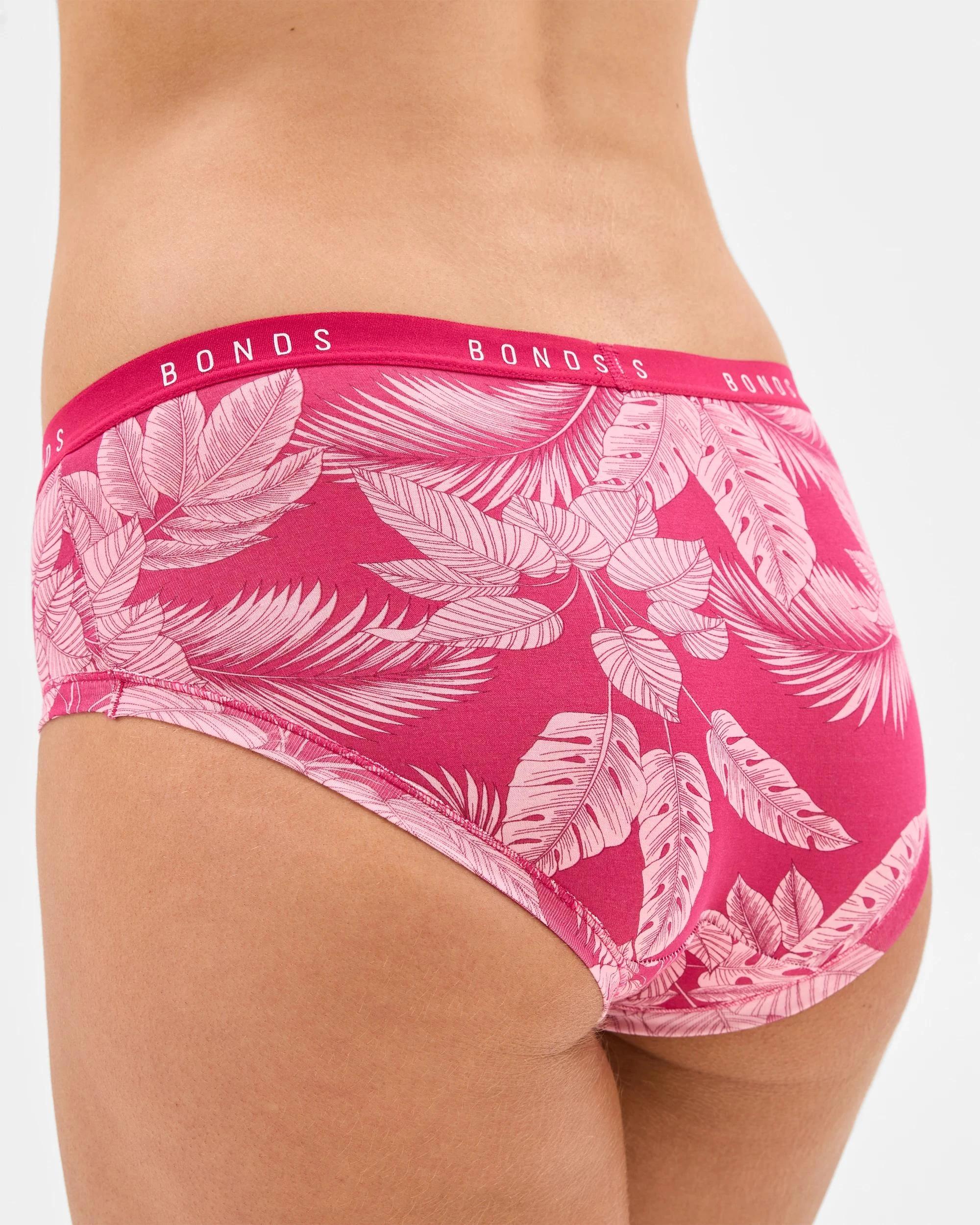 4 Bonds Cottontails 3 Pack Midi Briefs PINK BOTANICAL BLISS, 4 of 4